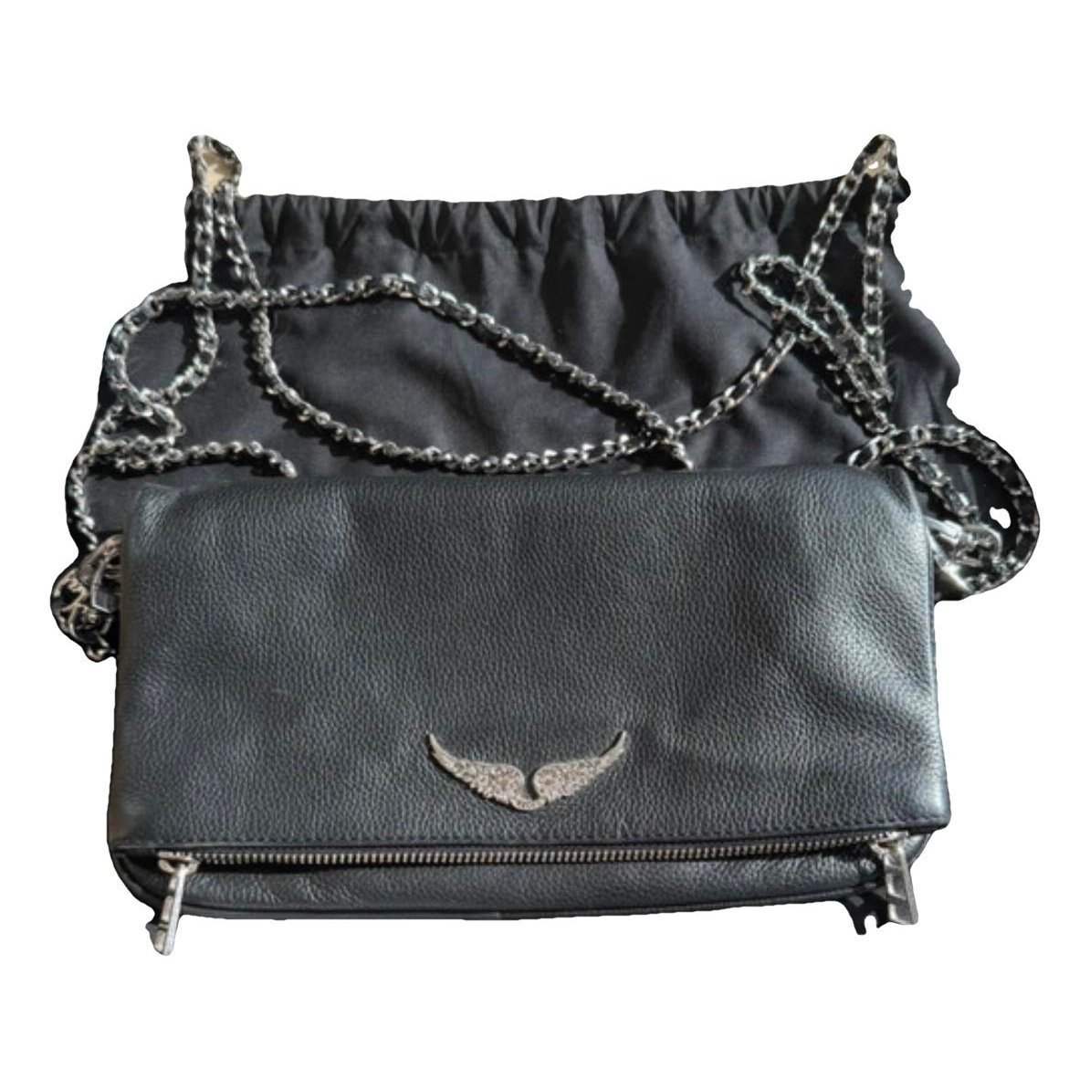Rock leather clutch bag