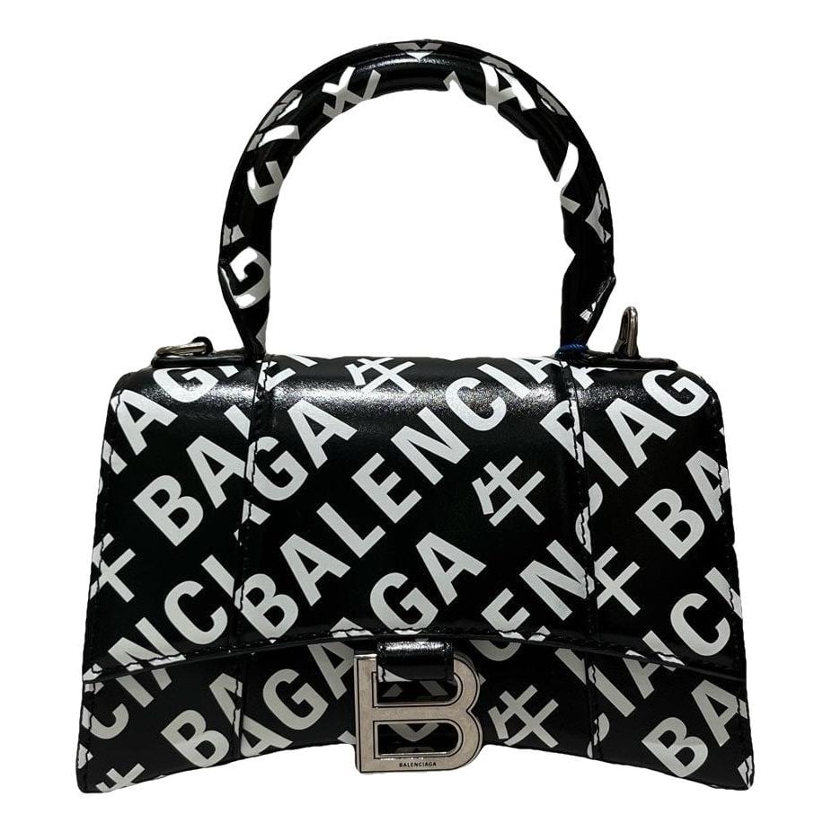 Hourglass leather handbag