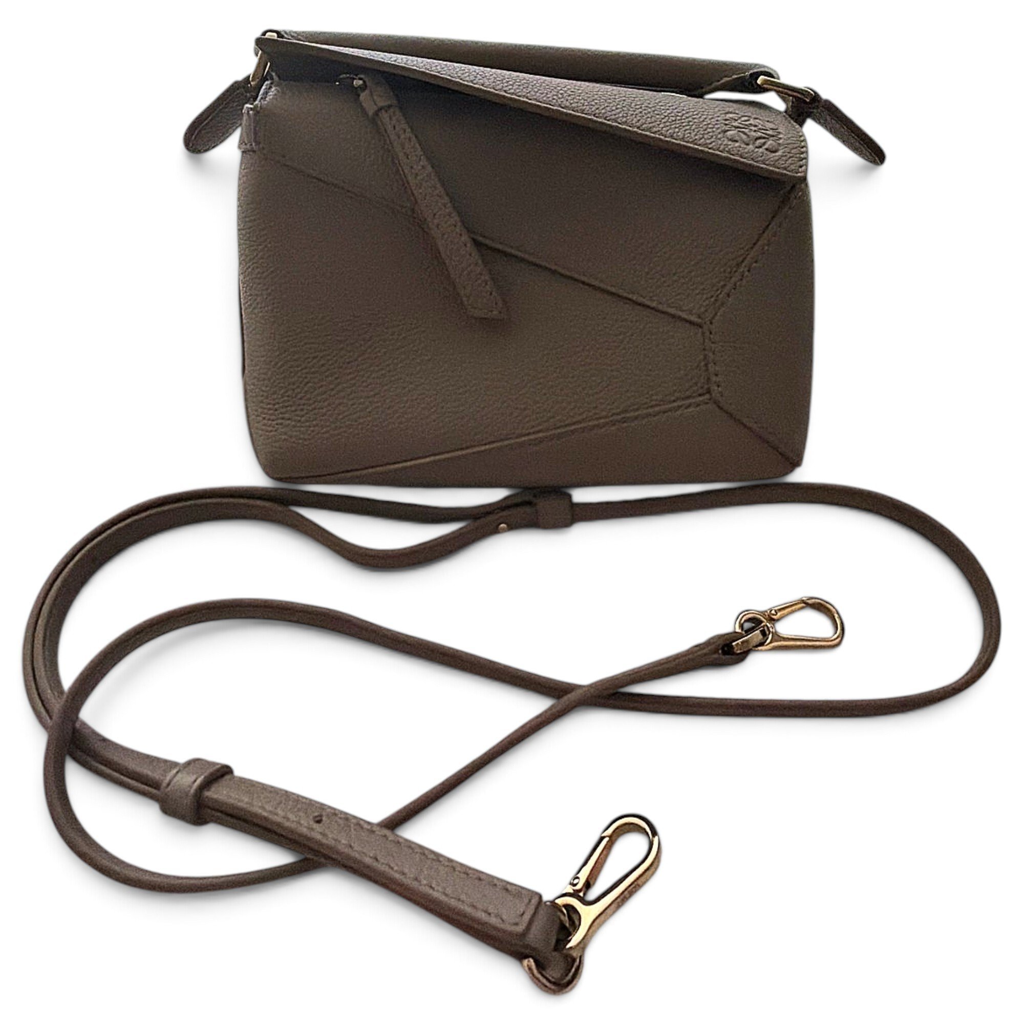Puzzle leather crossbody bag