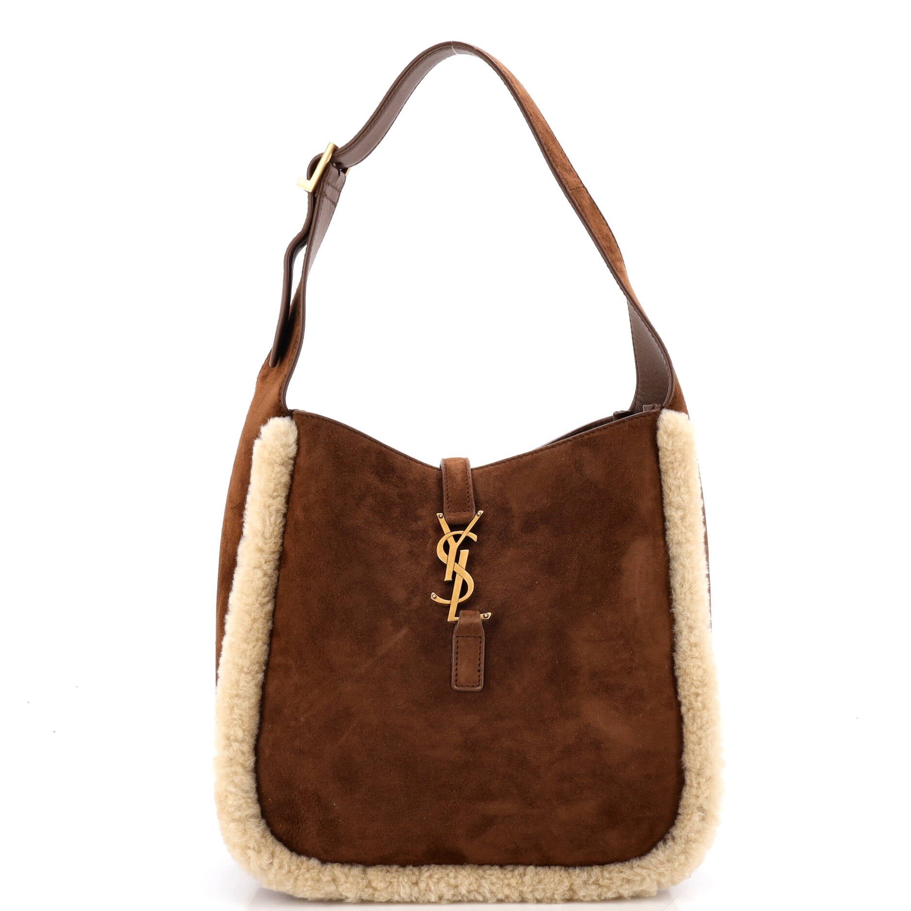 Le 5 a 7 Supple Hobo Suede with Shearling Small