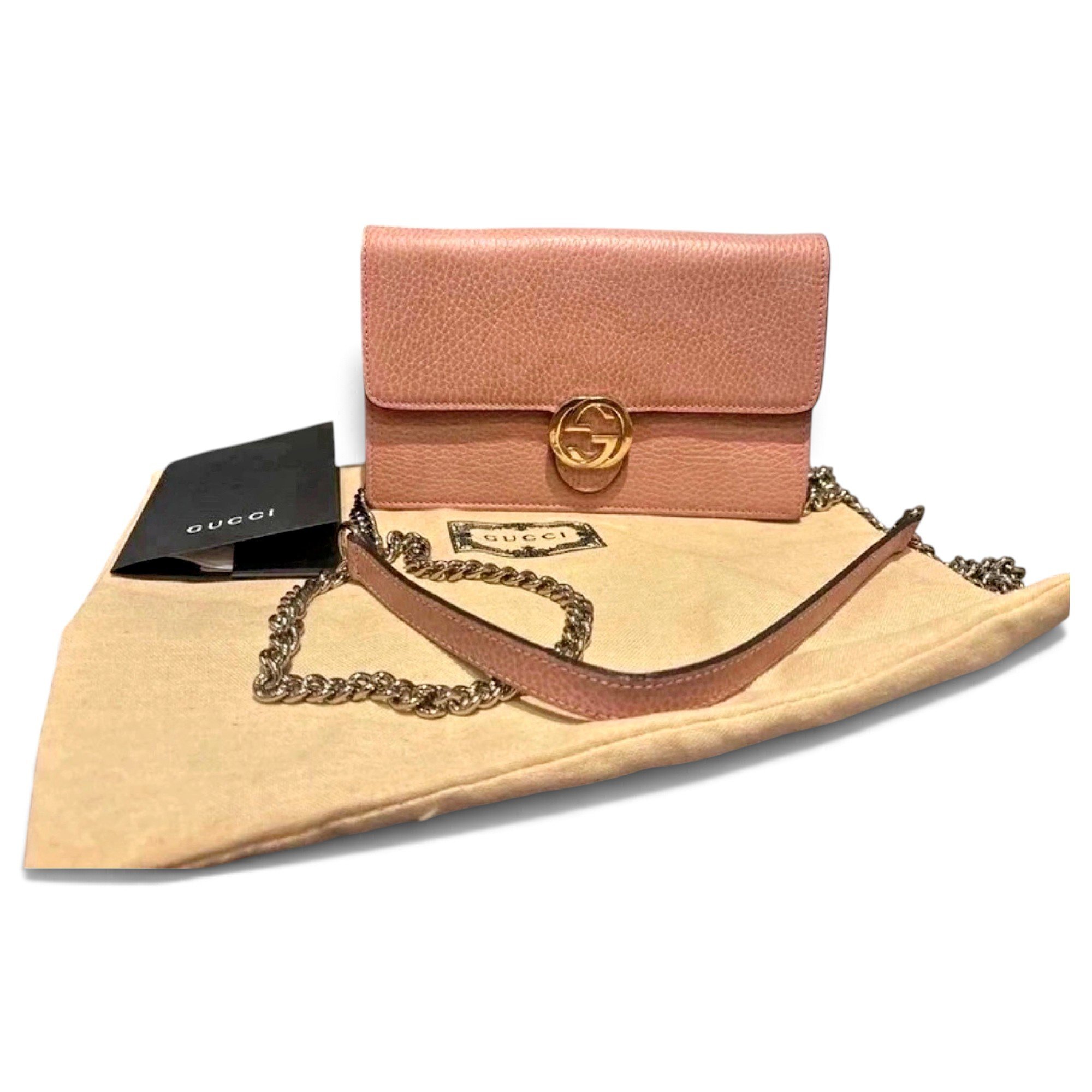 Interlocking leather crossbody bag