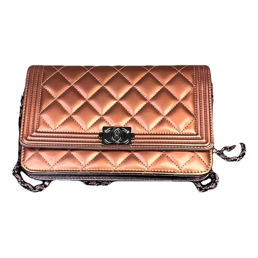 Wallet On Chain Boy Half Flap leather handbag