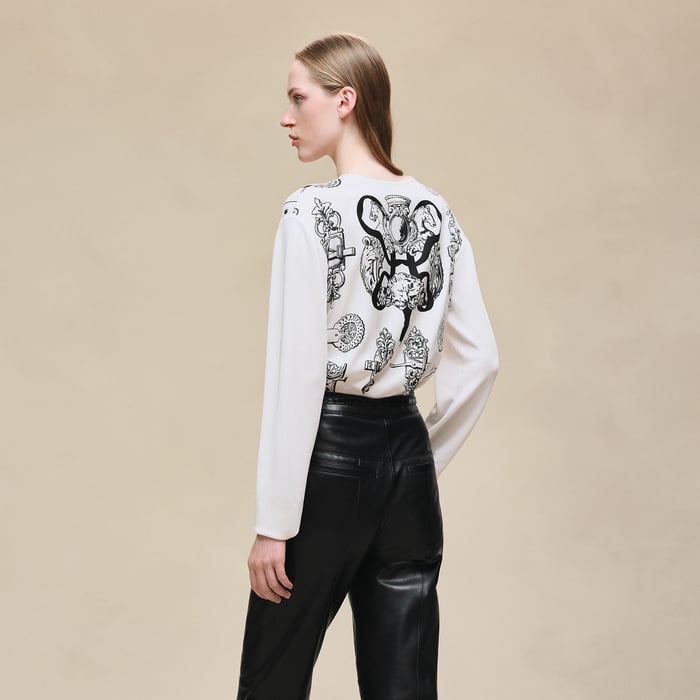 Blanc Nacre "Ferronnerie Remix" Long-sleeve Twillaine Sweater