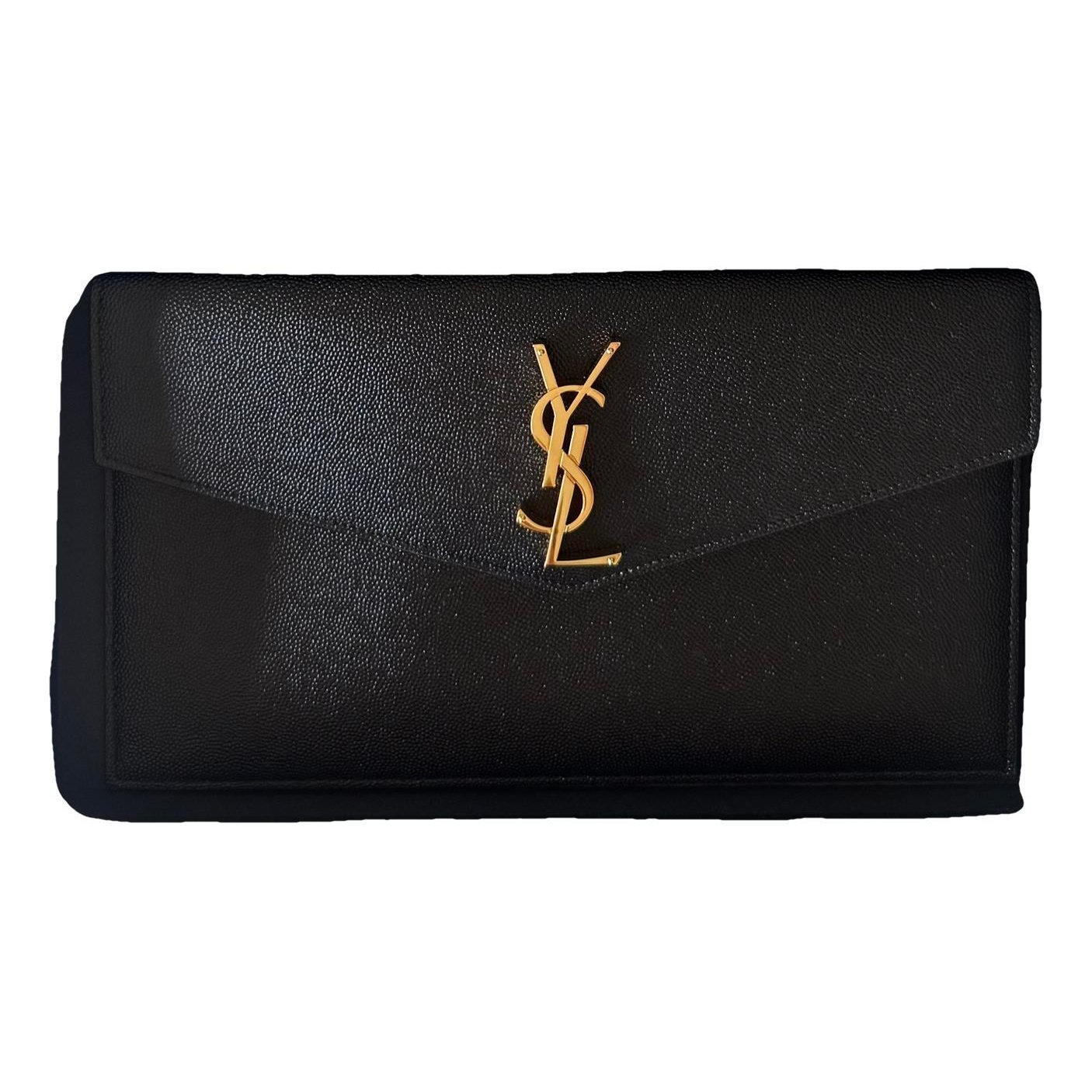 Leather clutch bag