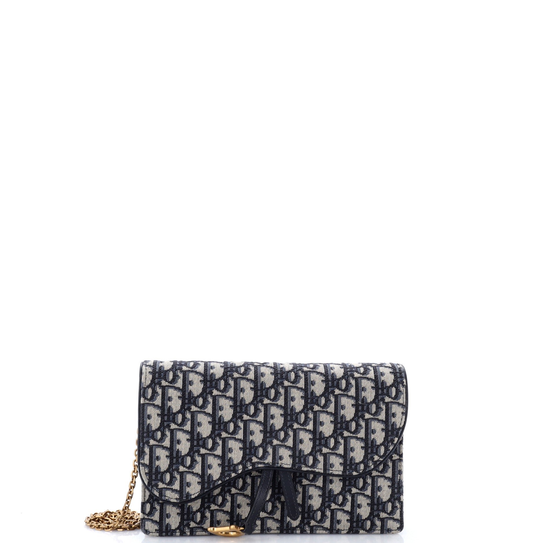 Saddle Chain Clutch Oblique Canvas