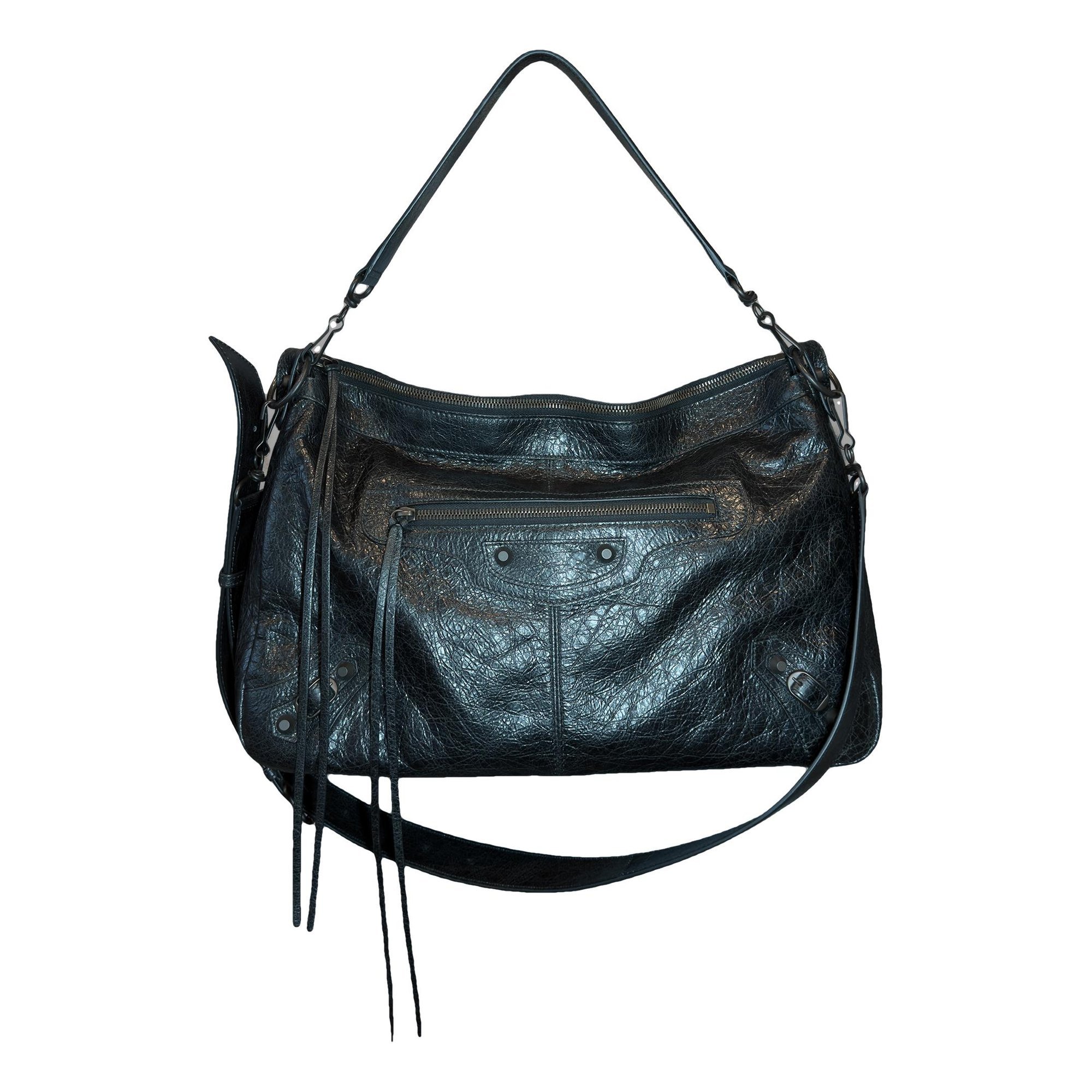 City leather handbag