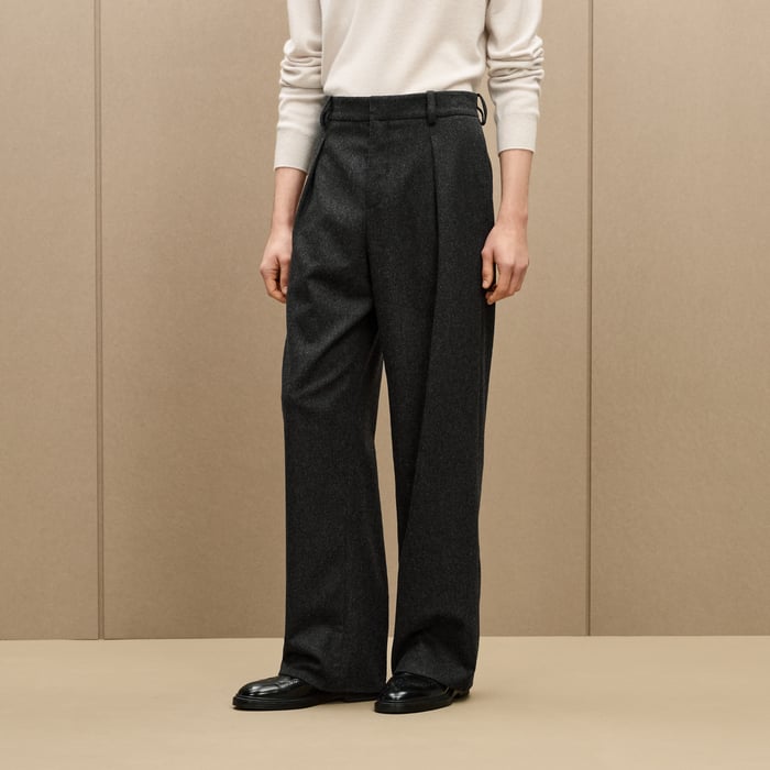 Anthracite Pleated Malte Pants