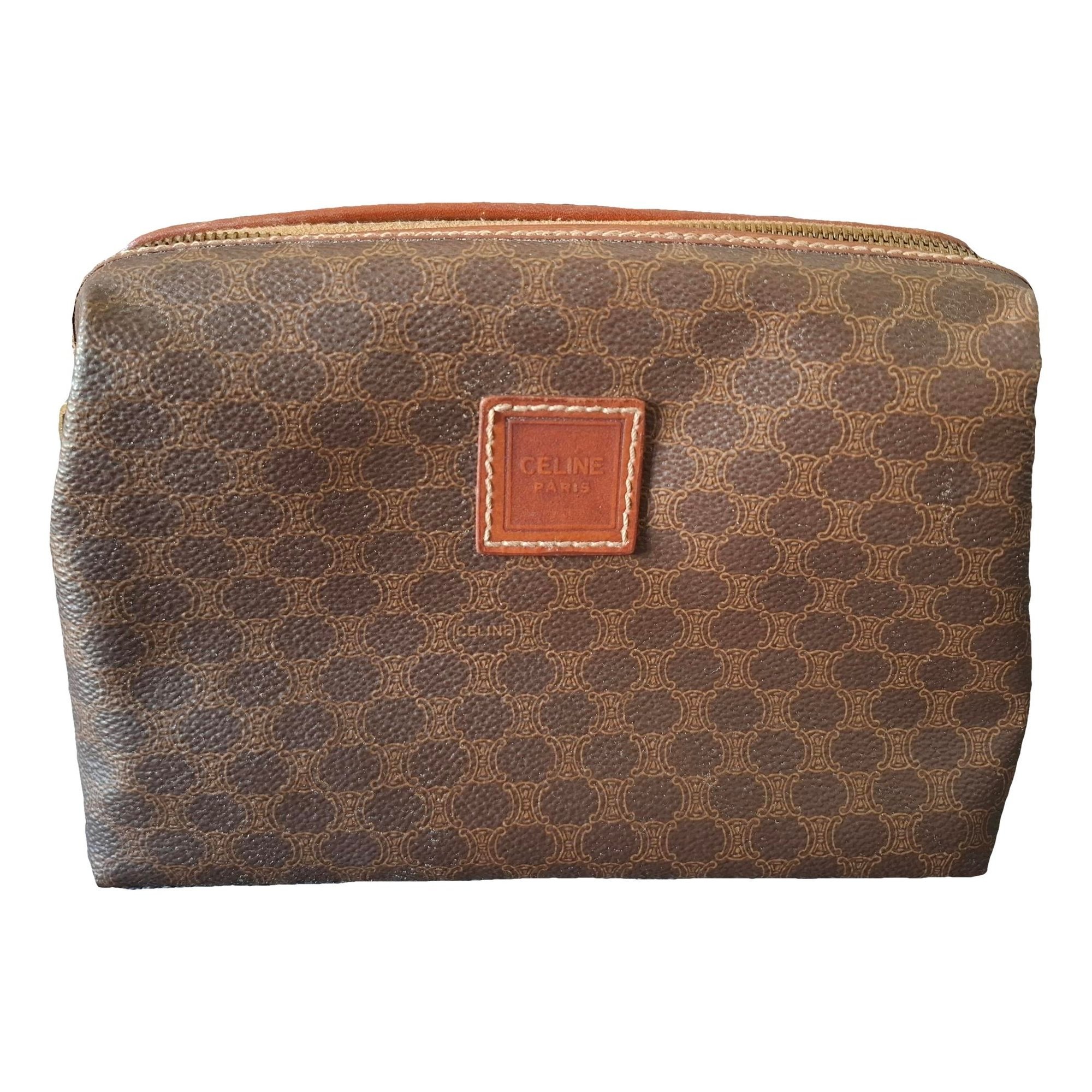 Triomphe Vintage leather clutch bag