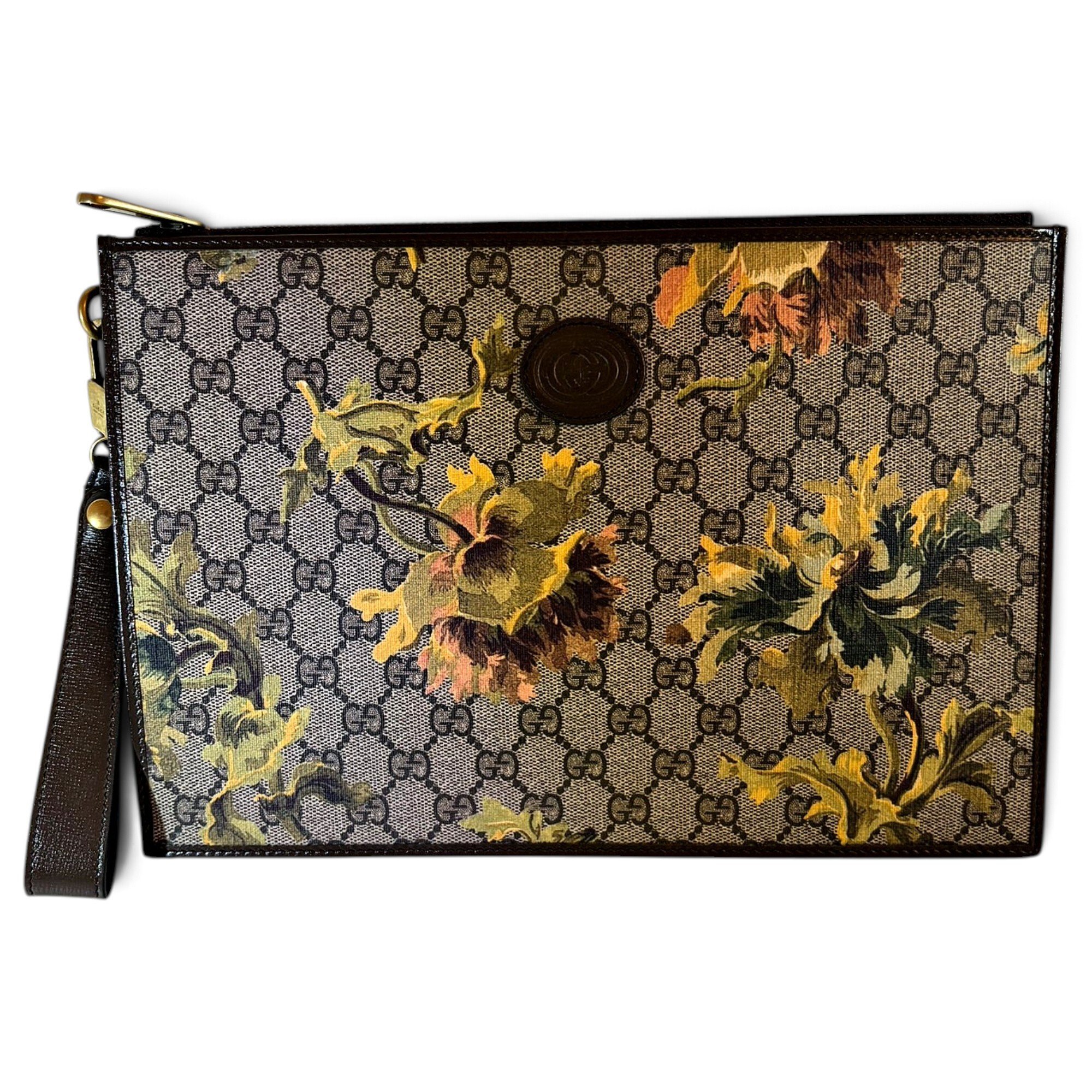 Leather clutch bag