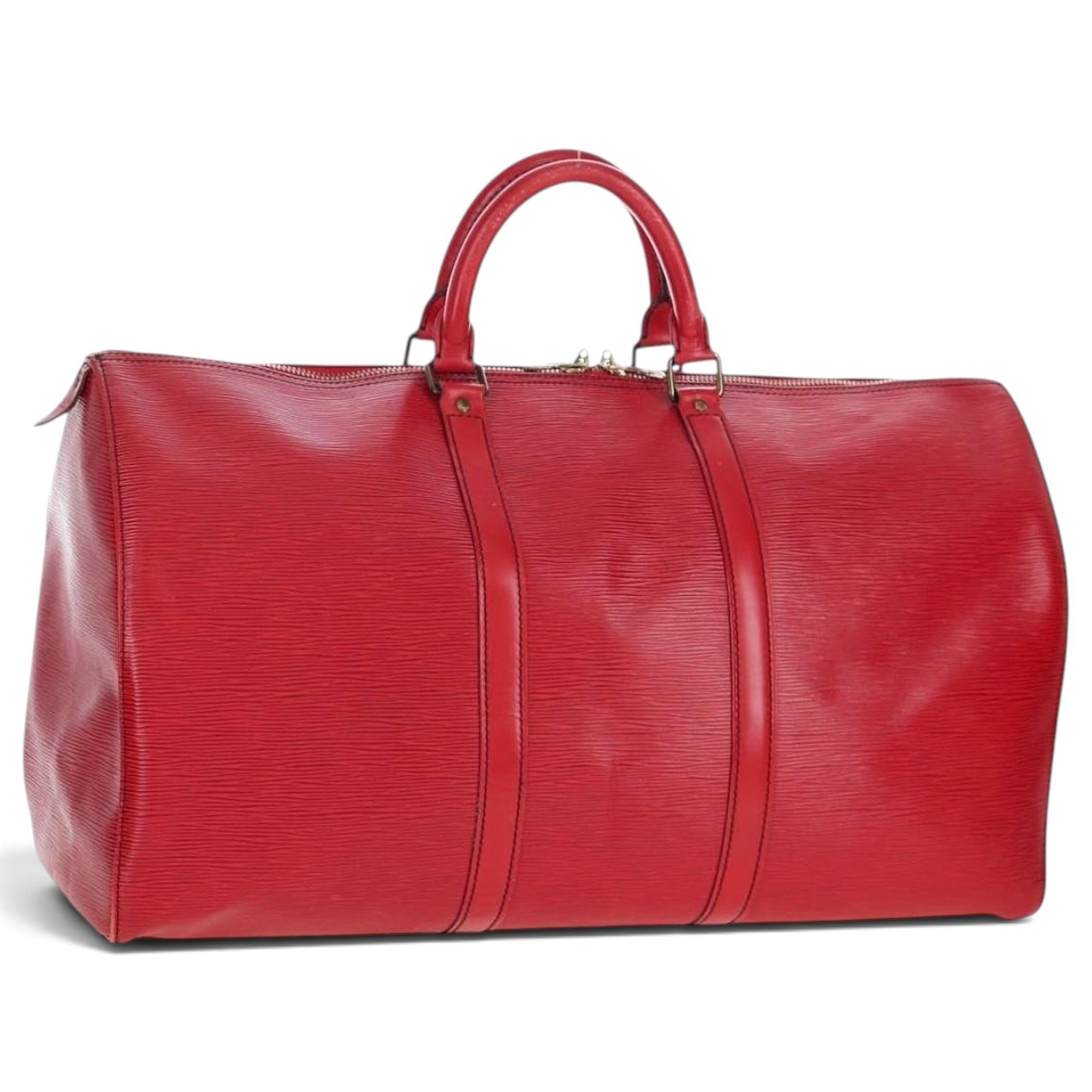 Keepall leather travel bag