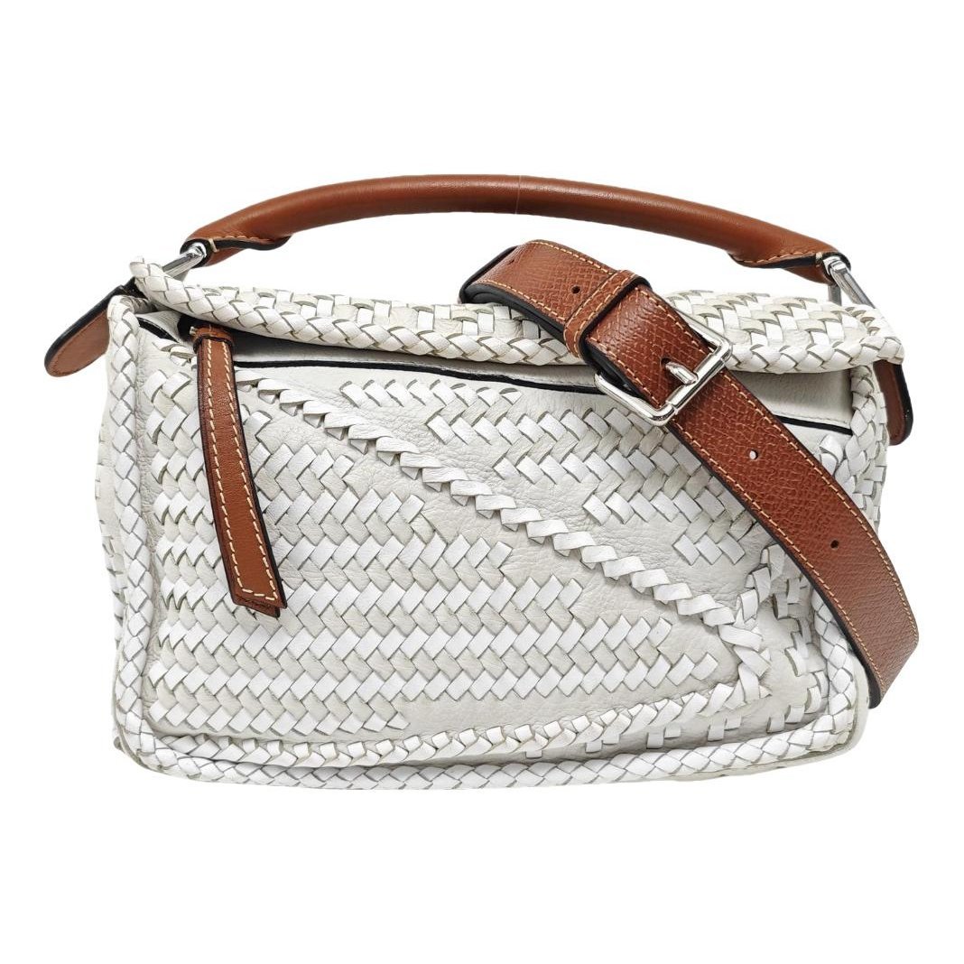 Puzzle leather handbag