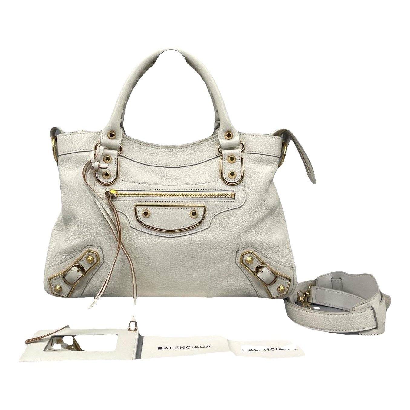 City leather handbag
