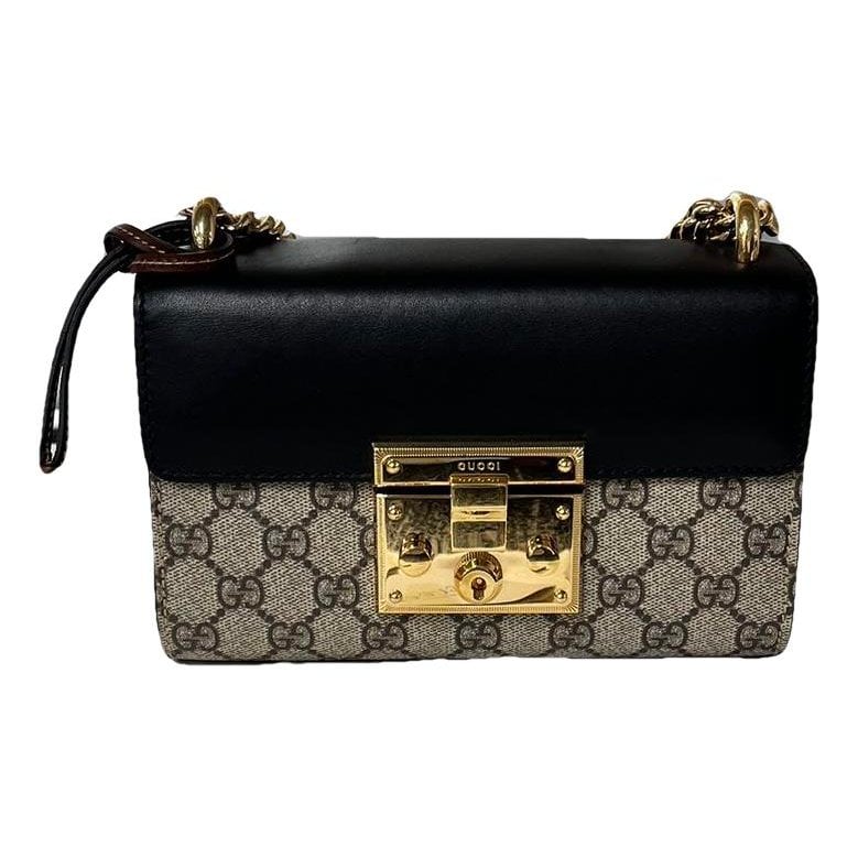 Padlock leather handbag