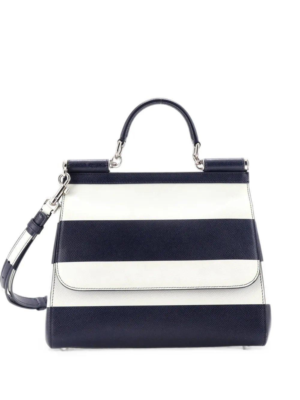 Miss Sicily Bag Striped Leather Medium satchel