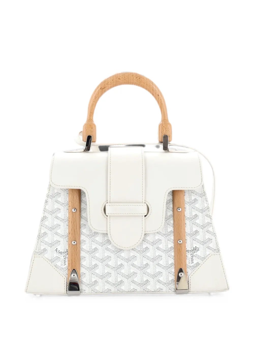Goyard Saigon Top Handle Bag Coated Canvas with Leather PM satchel