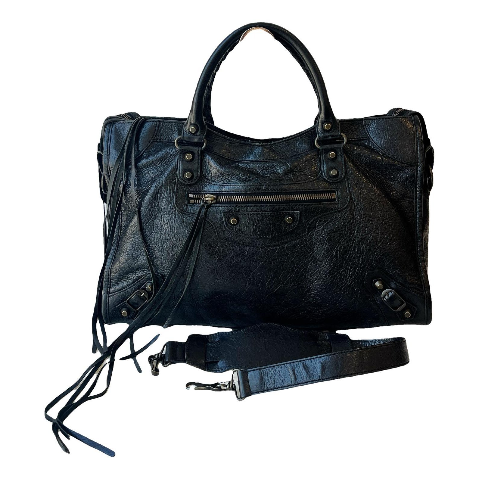 City leather handbag