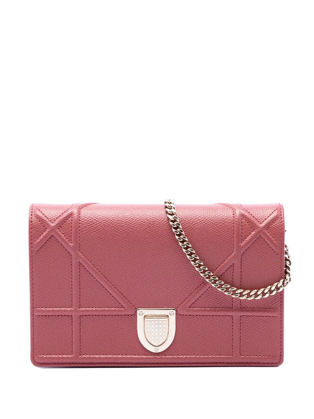 2019 Grained Calfskin Diorama Wallet on Chain crossbody bag