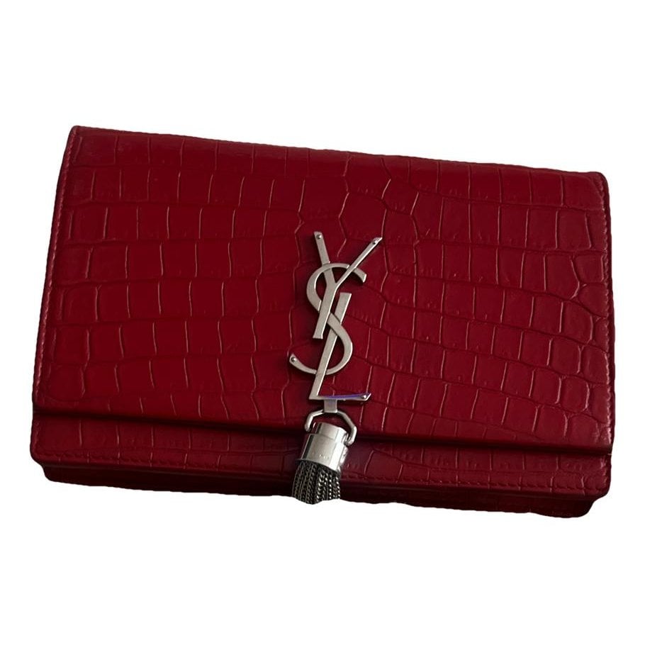 Leather clutch bag