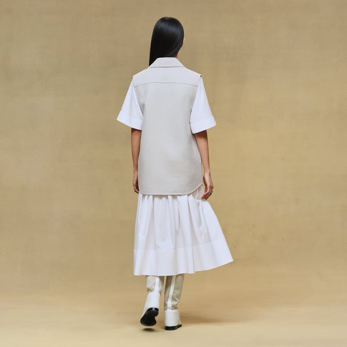 Gris Pervenche Overshirt Vest