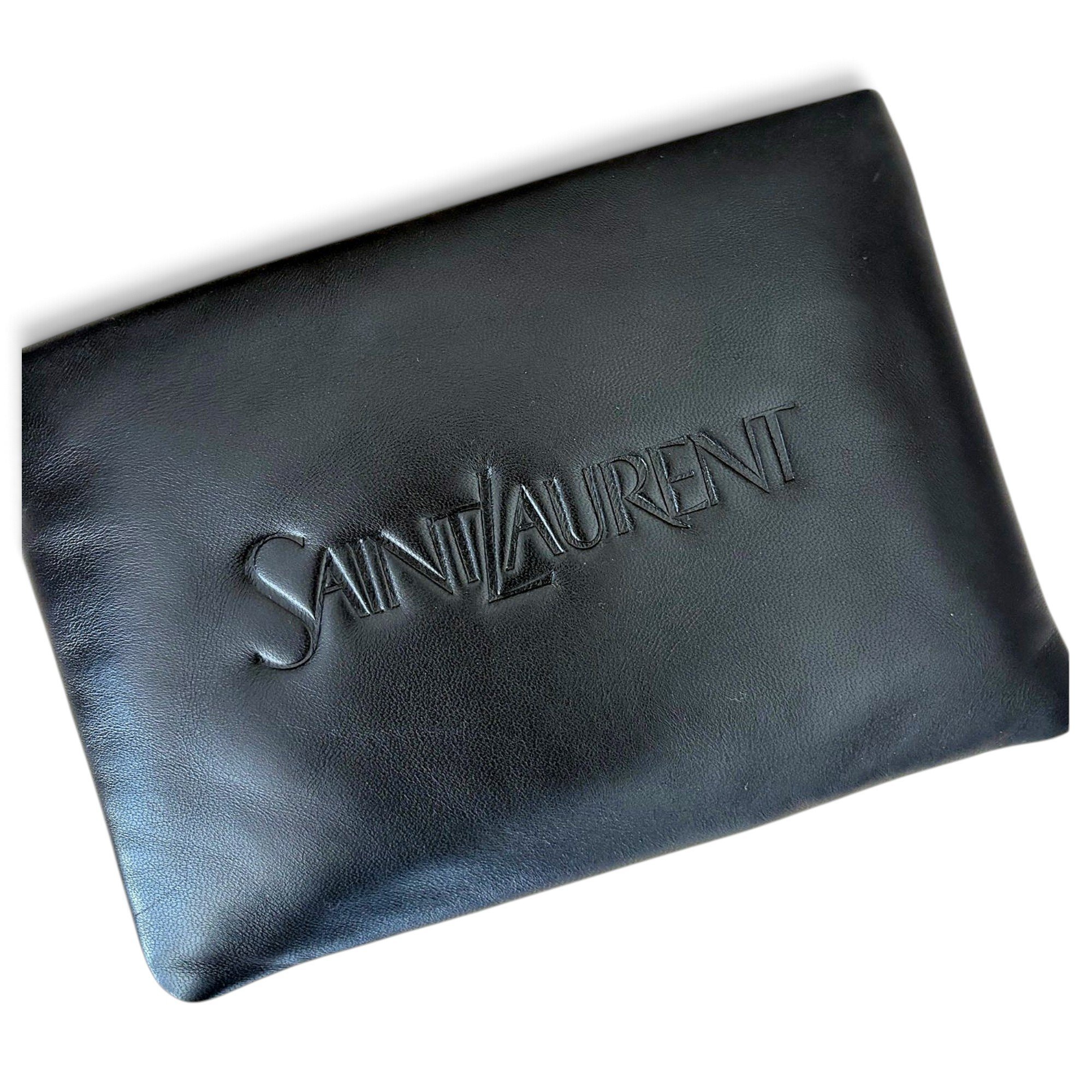 Leather clutch bag