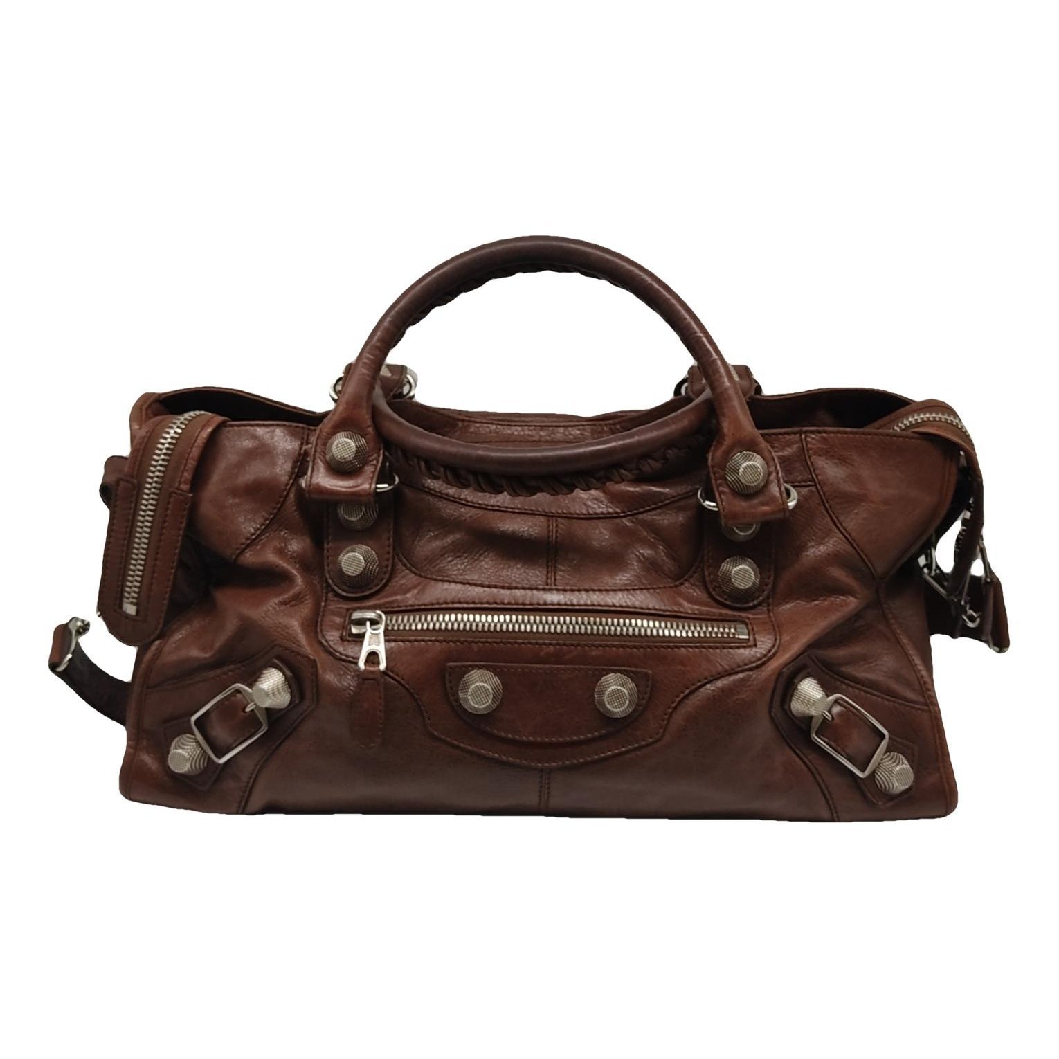 City leather handbag
