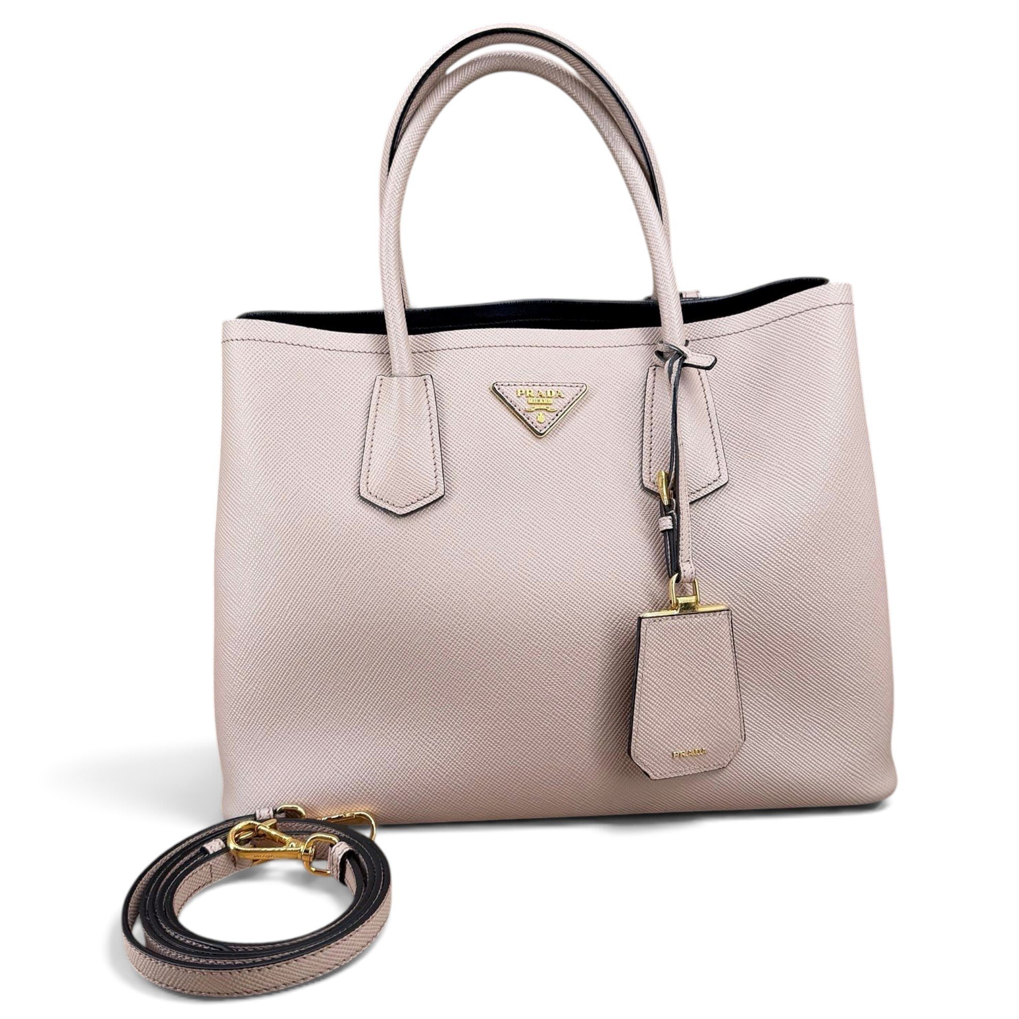 Double leather tote
