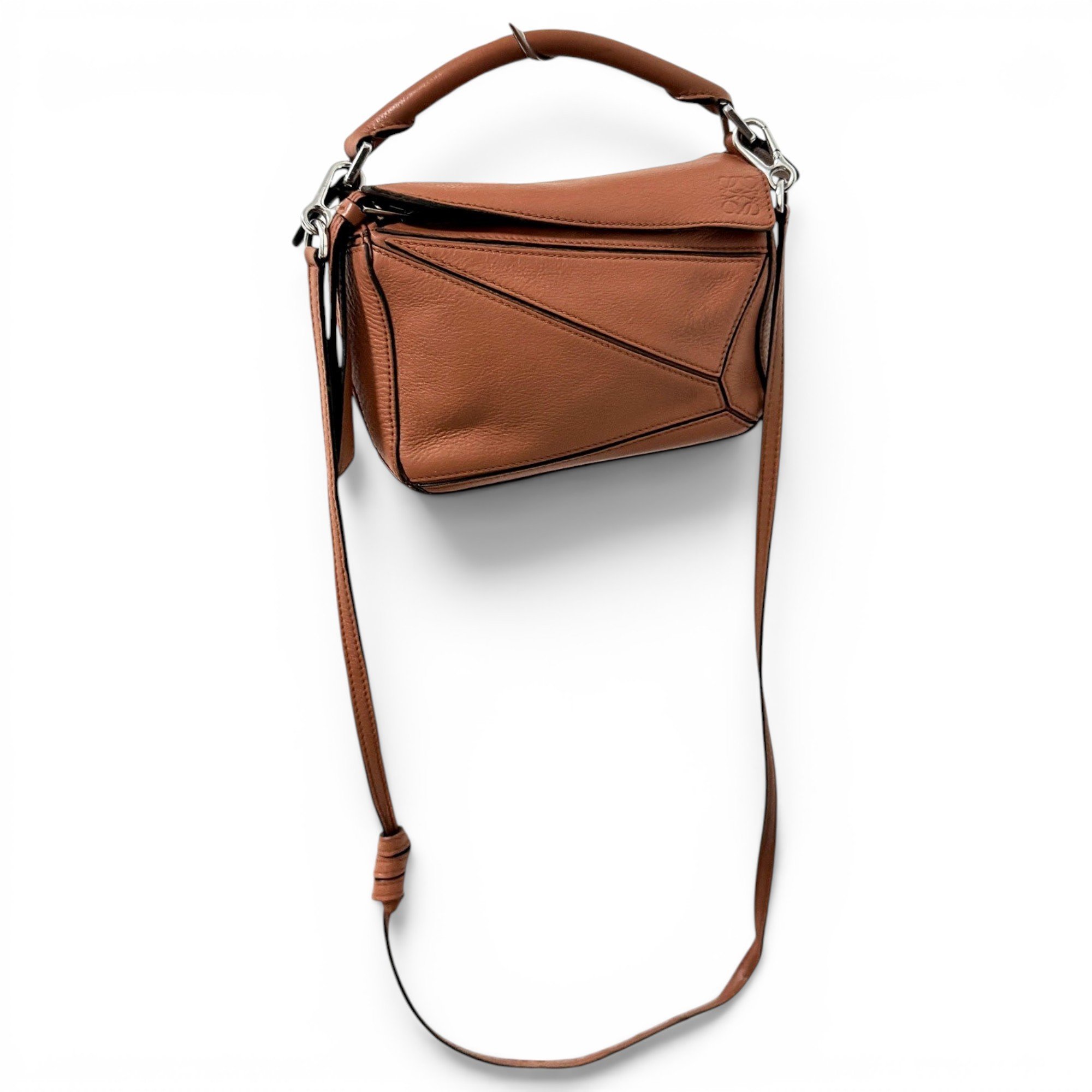 Puzzle leather handbag