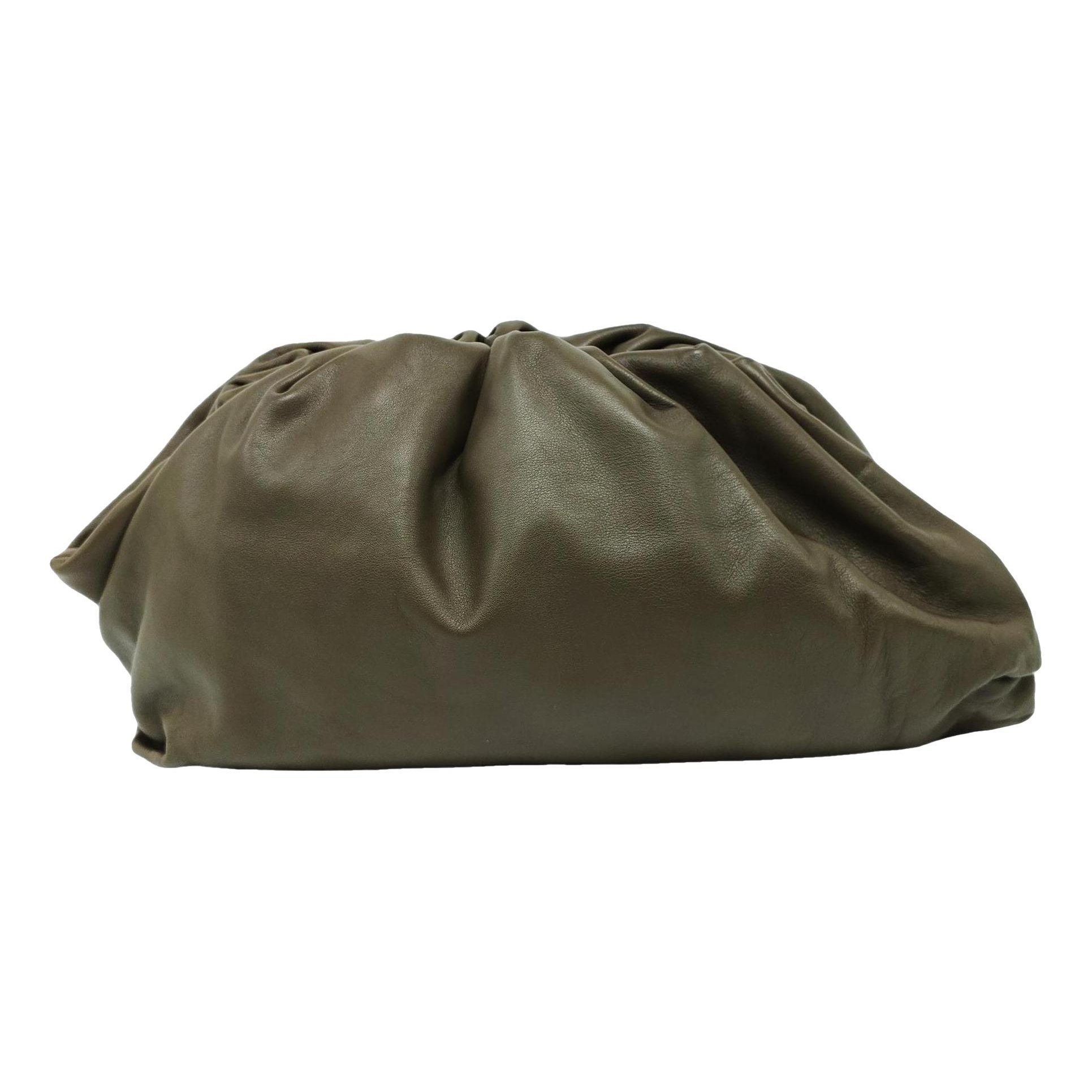 Pouch leather clutch bag