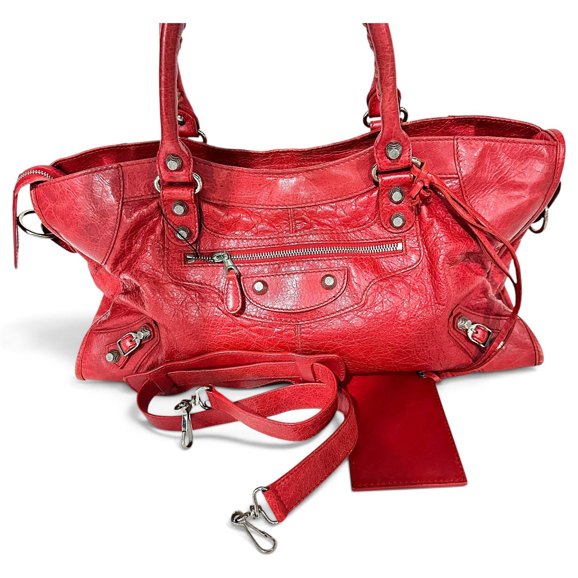 City leather handbag