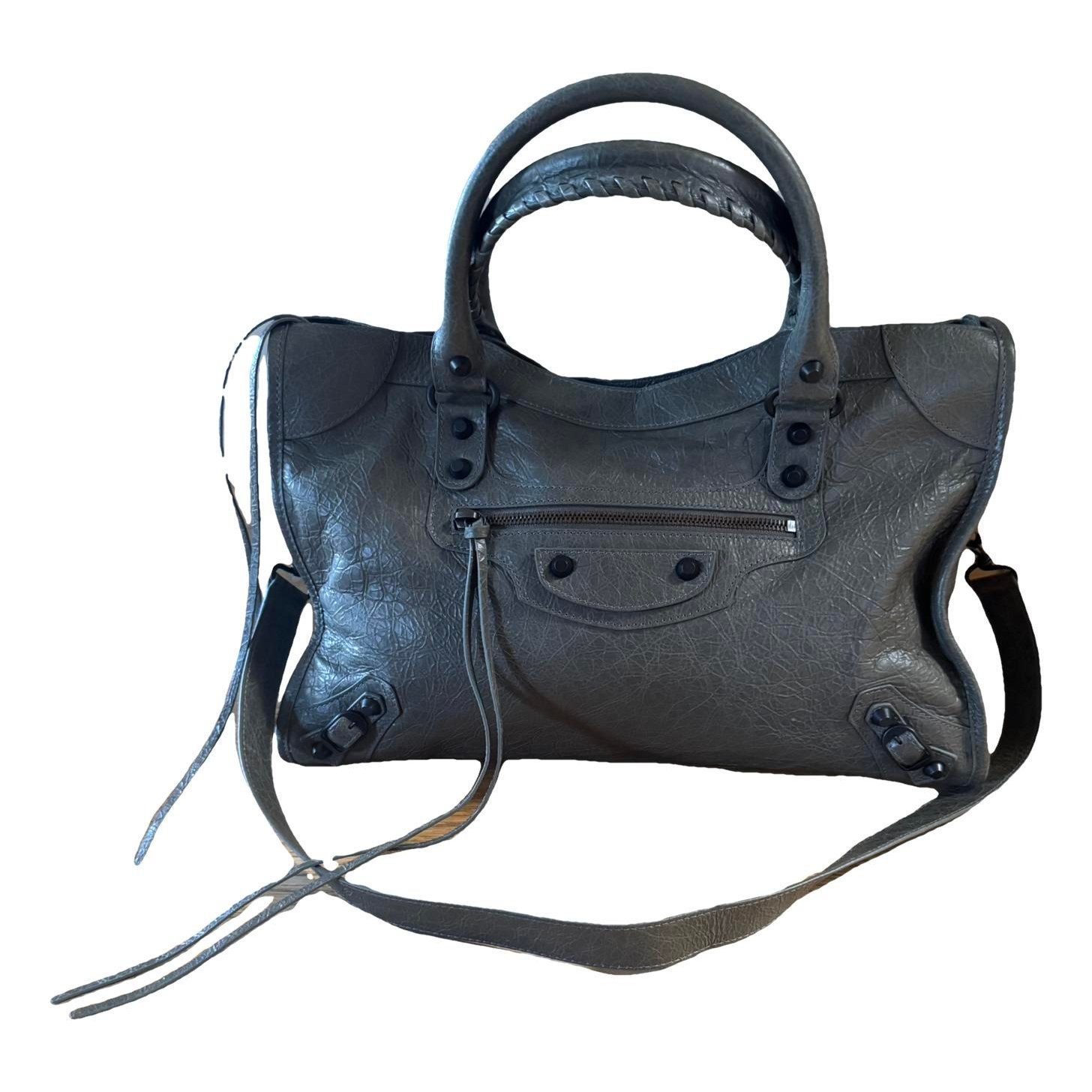 City leather handbag