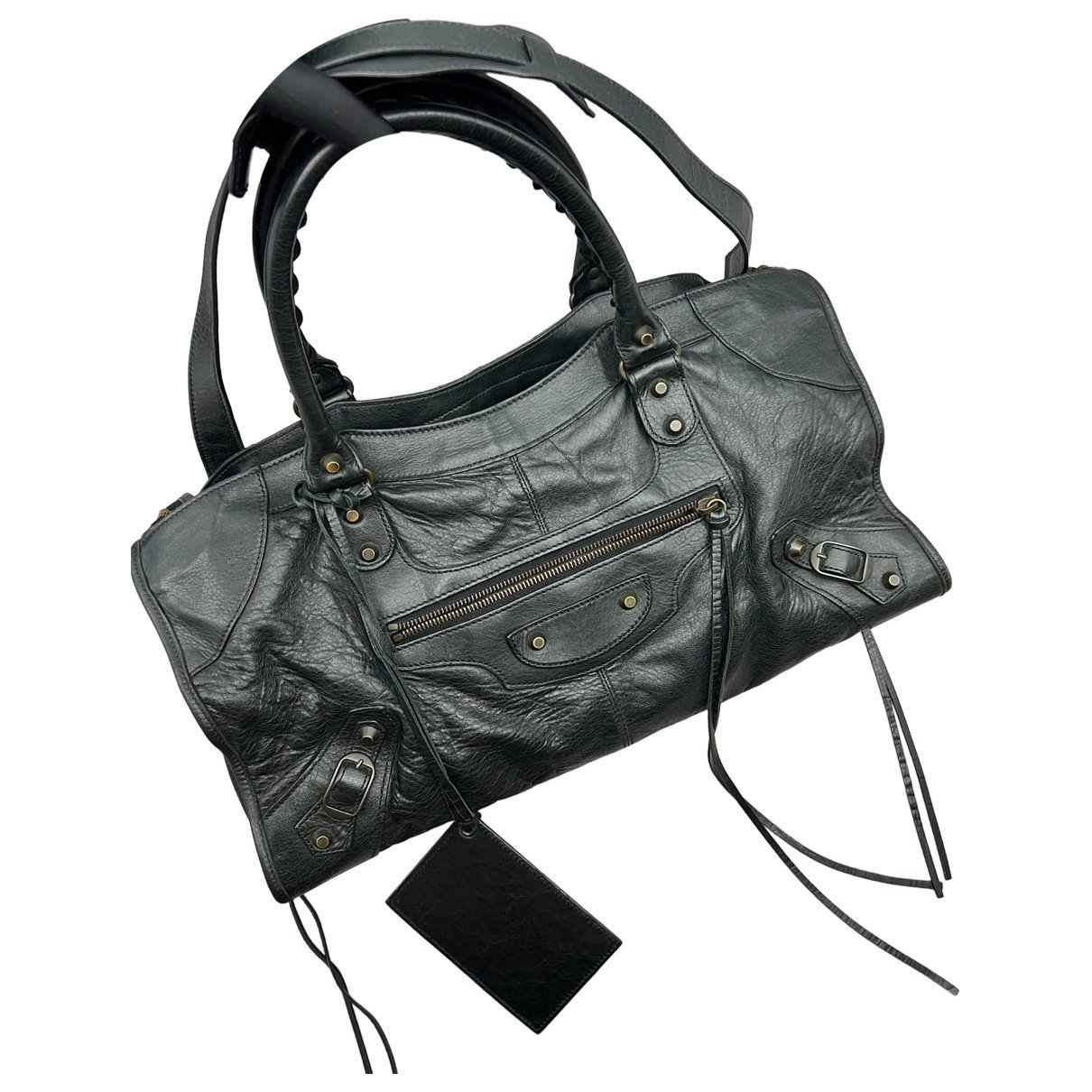 City leather handbag