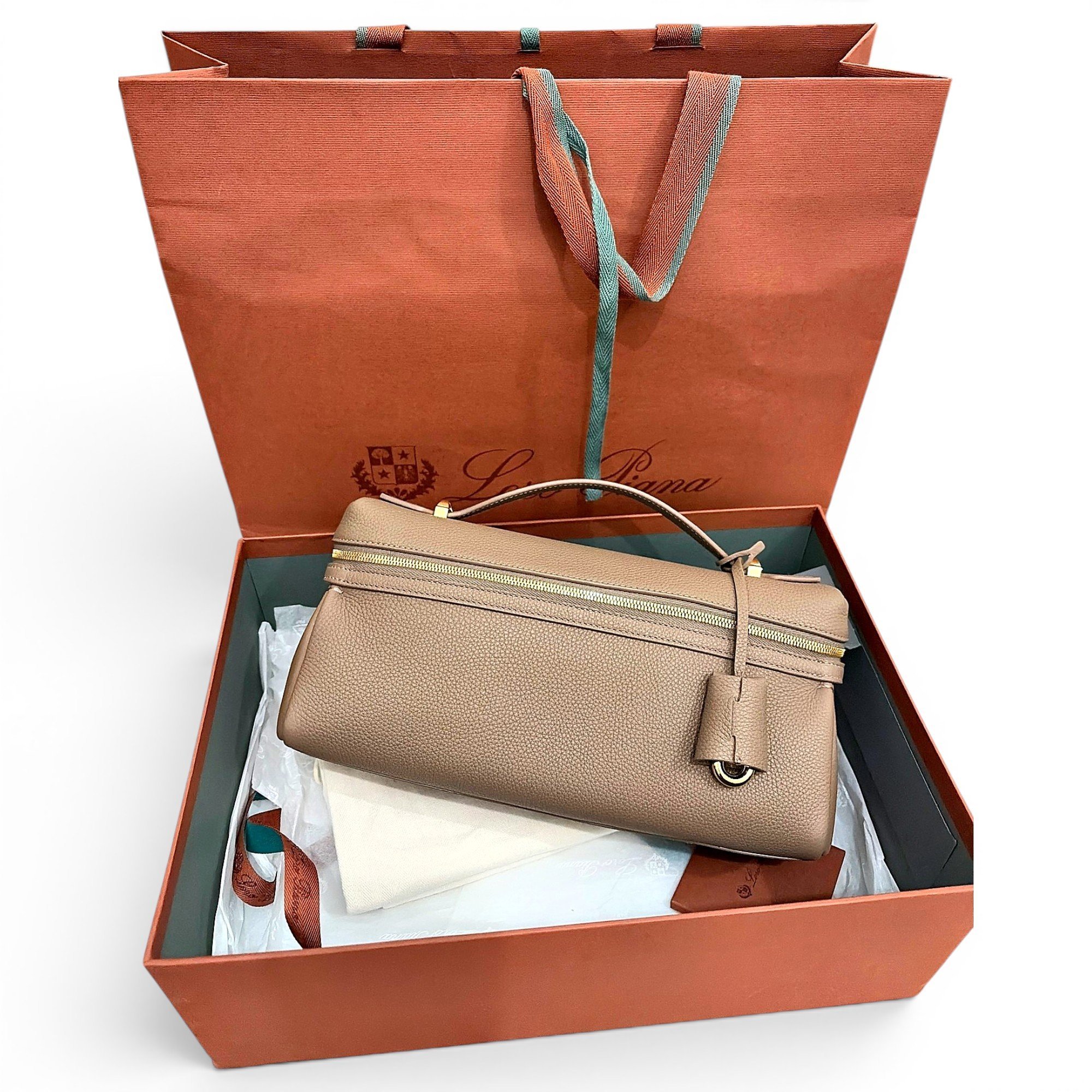 Loro Piana Extra Clutch leather crossbody bag