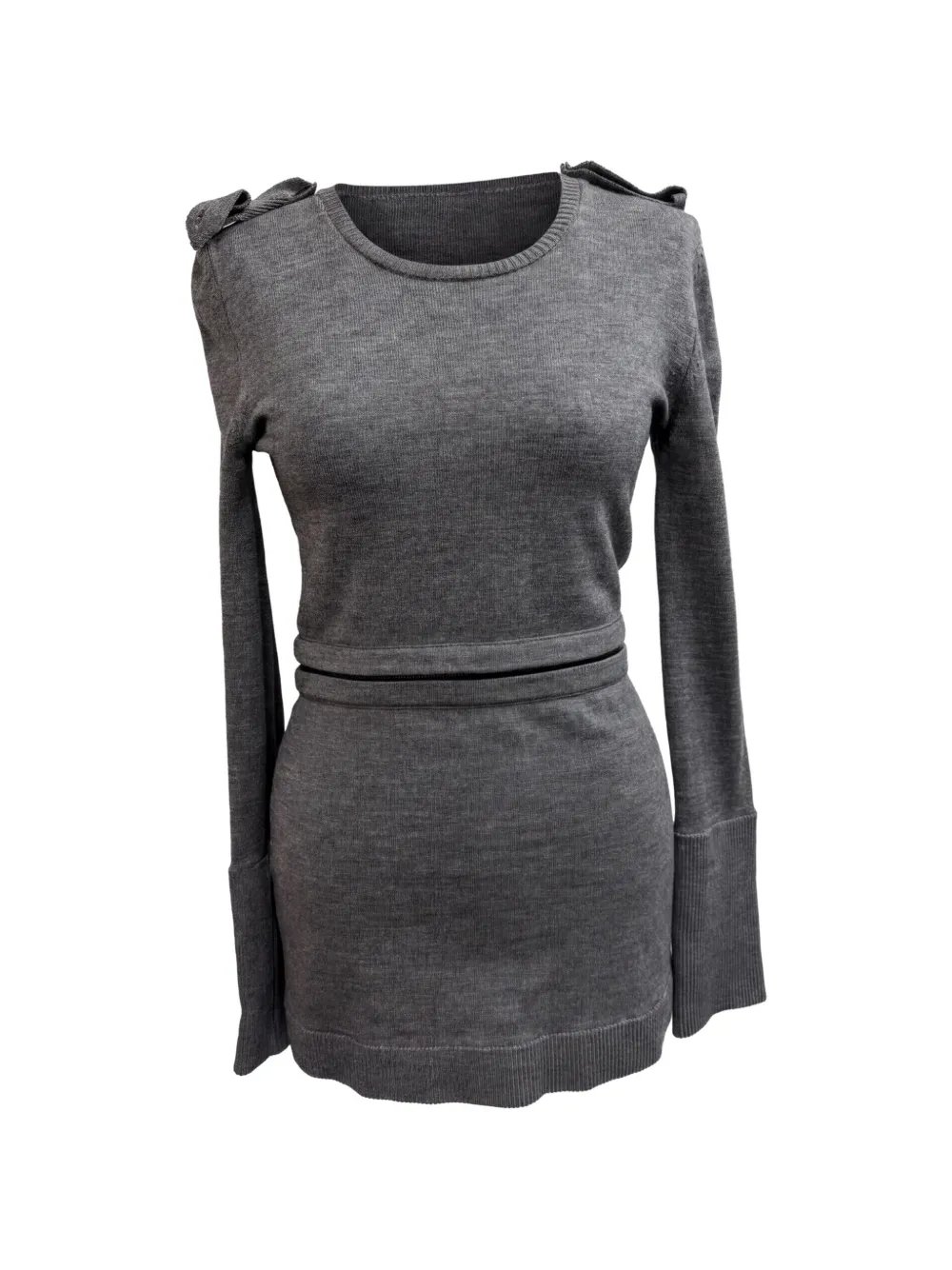 2014 knit shoulder-detail mini dress