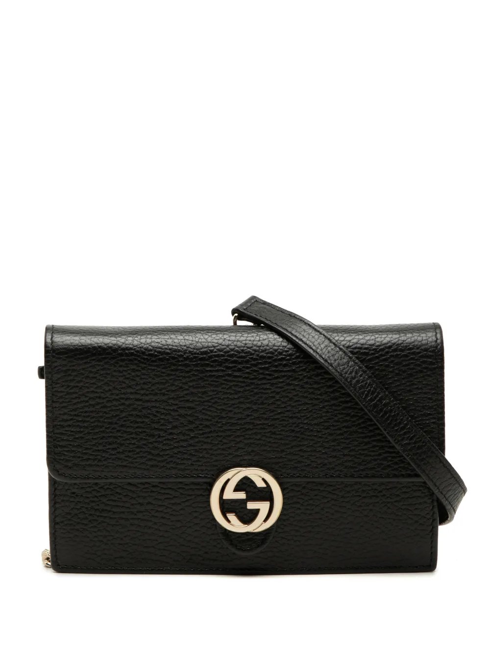 2000-2015 Dollar Calfskin Interlocking G Wallet on Chain crossbody bag