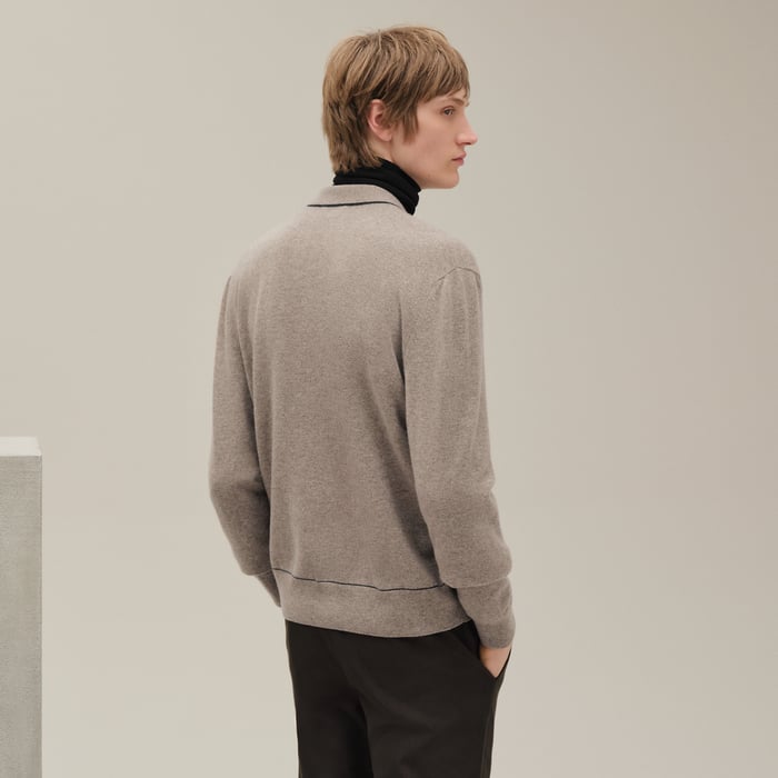 Gravier Cashmere "H Bartack" Buttoned Cardigan