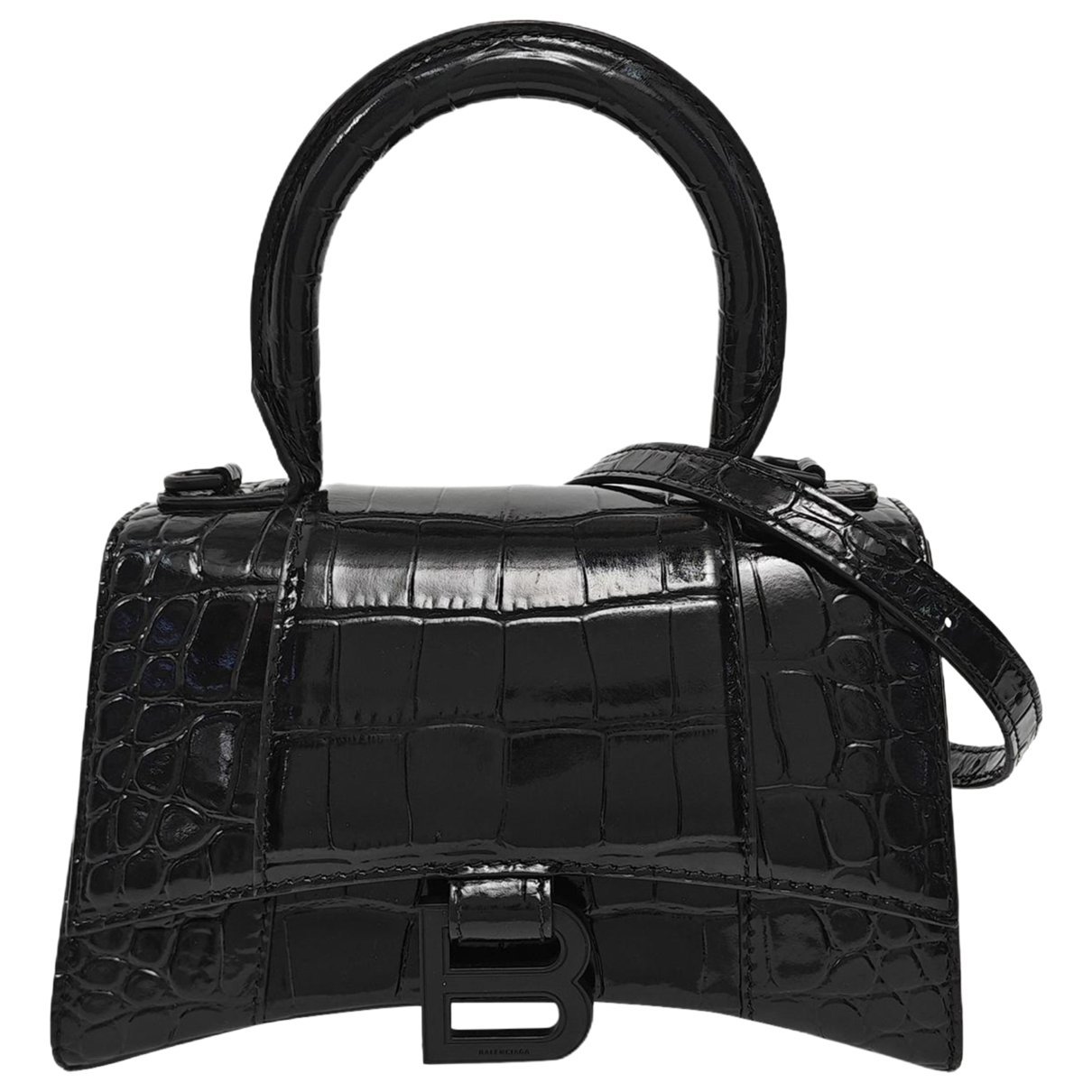Hourglass leather handbag