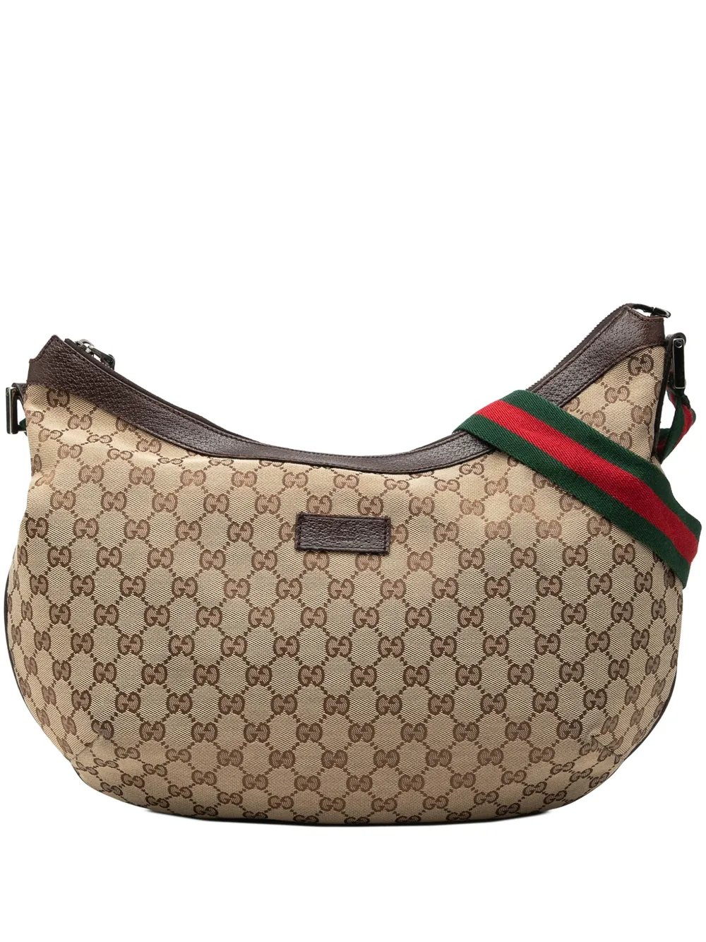 2000-2015 GG Canvas Web Half Moon crossbody bag