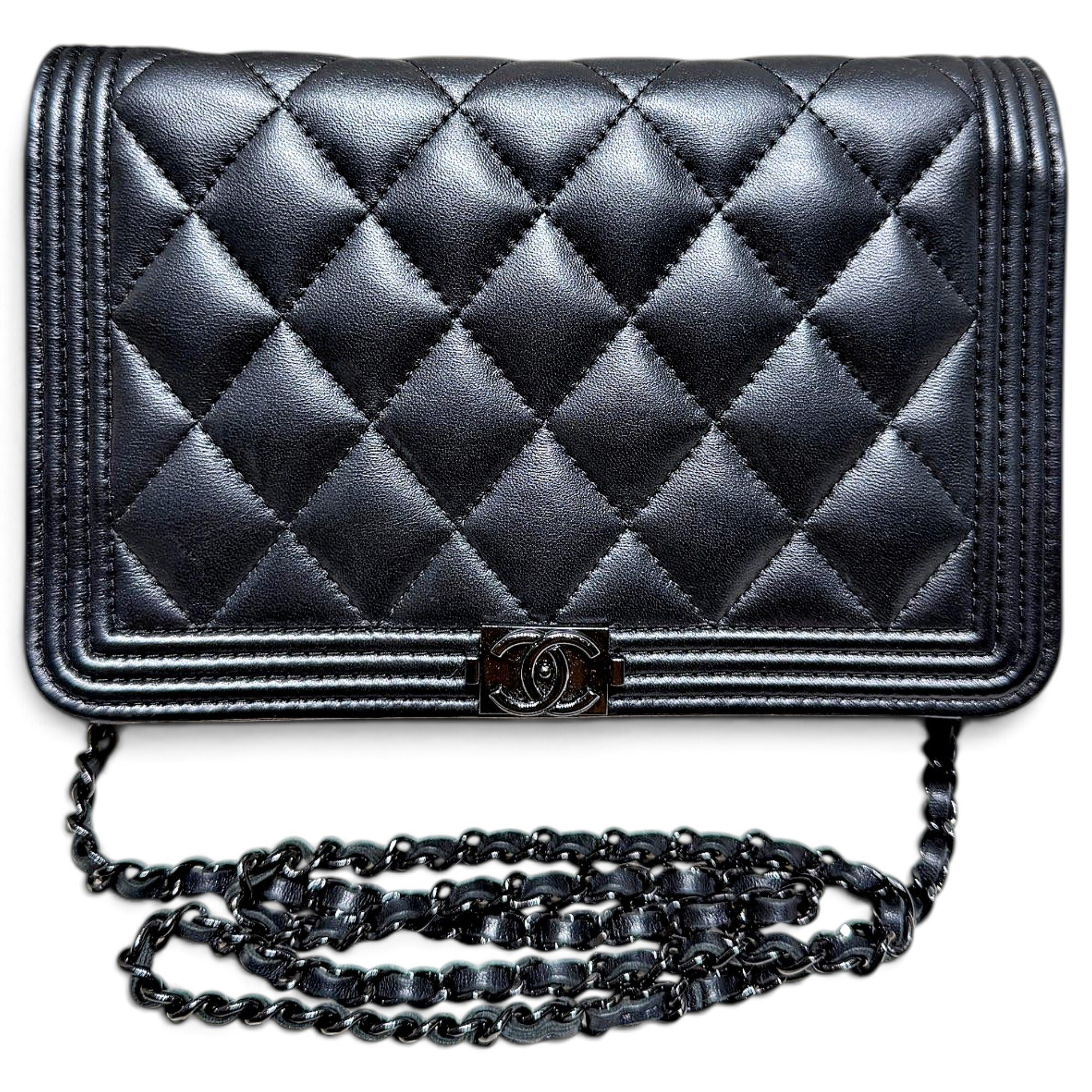 Wallet On Chain Boy leather handbag