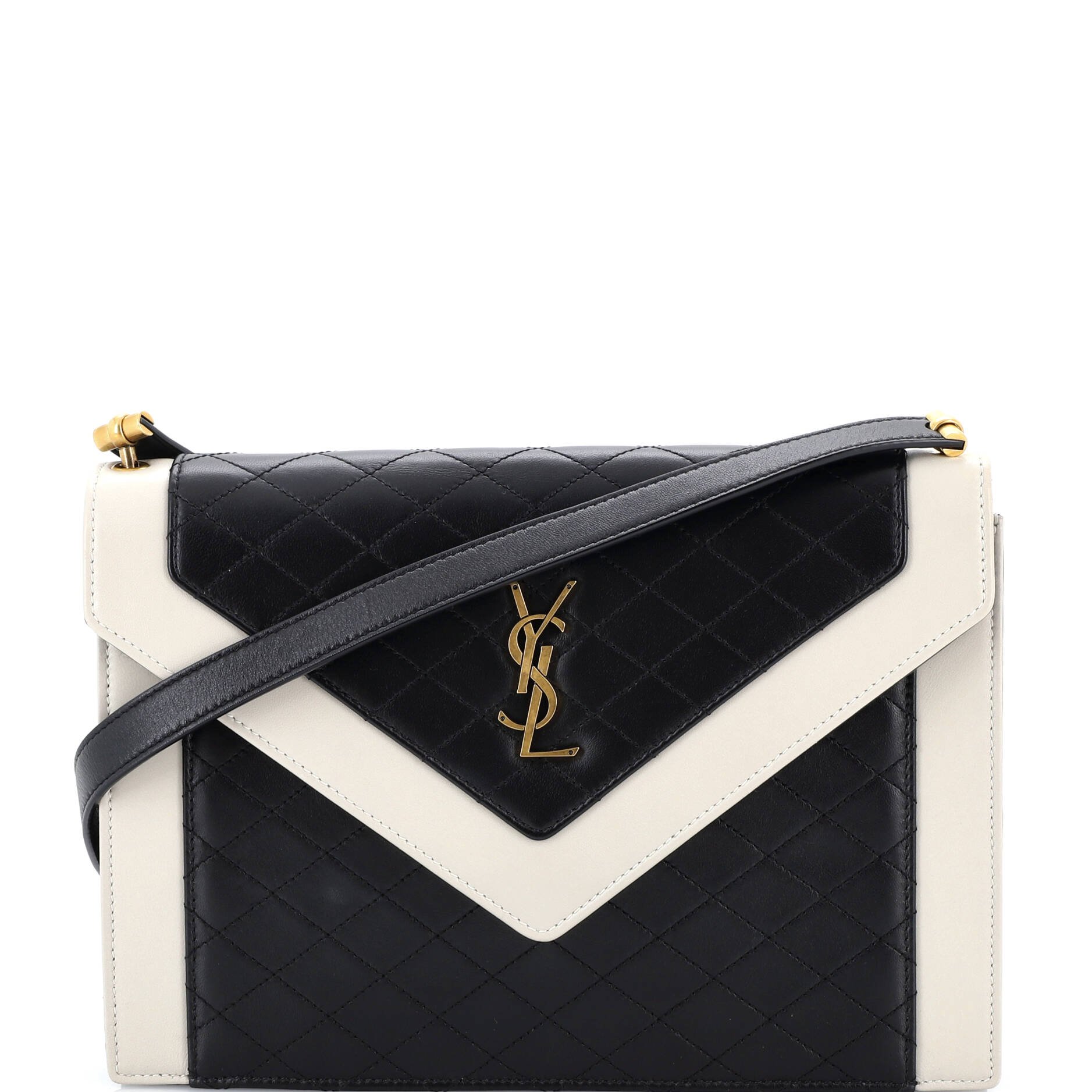 Saint Laurent Gaby Envelope Satchel Quilted Leather