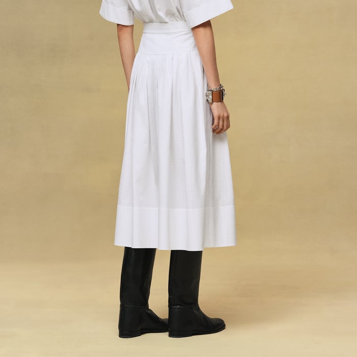 Blanc "Mosaique" Pleated Skirt With Basque