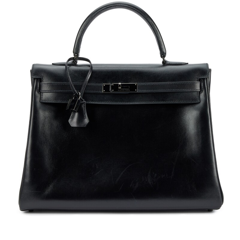 Hermes Black Box Calf Limited Edition So Black Retourne Kelly 35 Black PVD Hardware, 2010