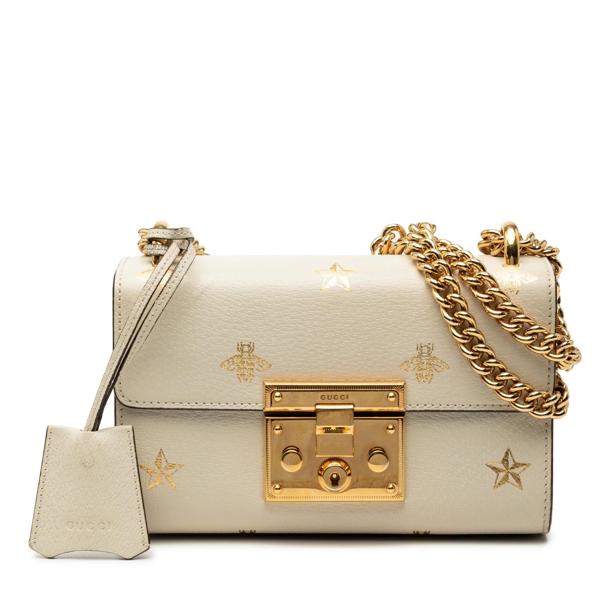 Padlock leather handbag
