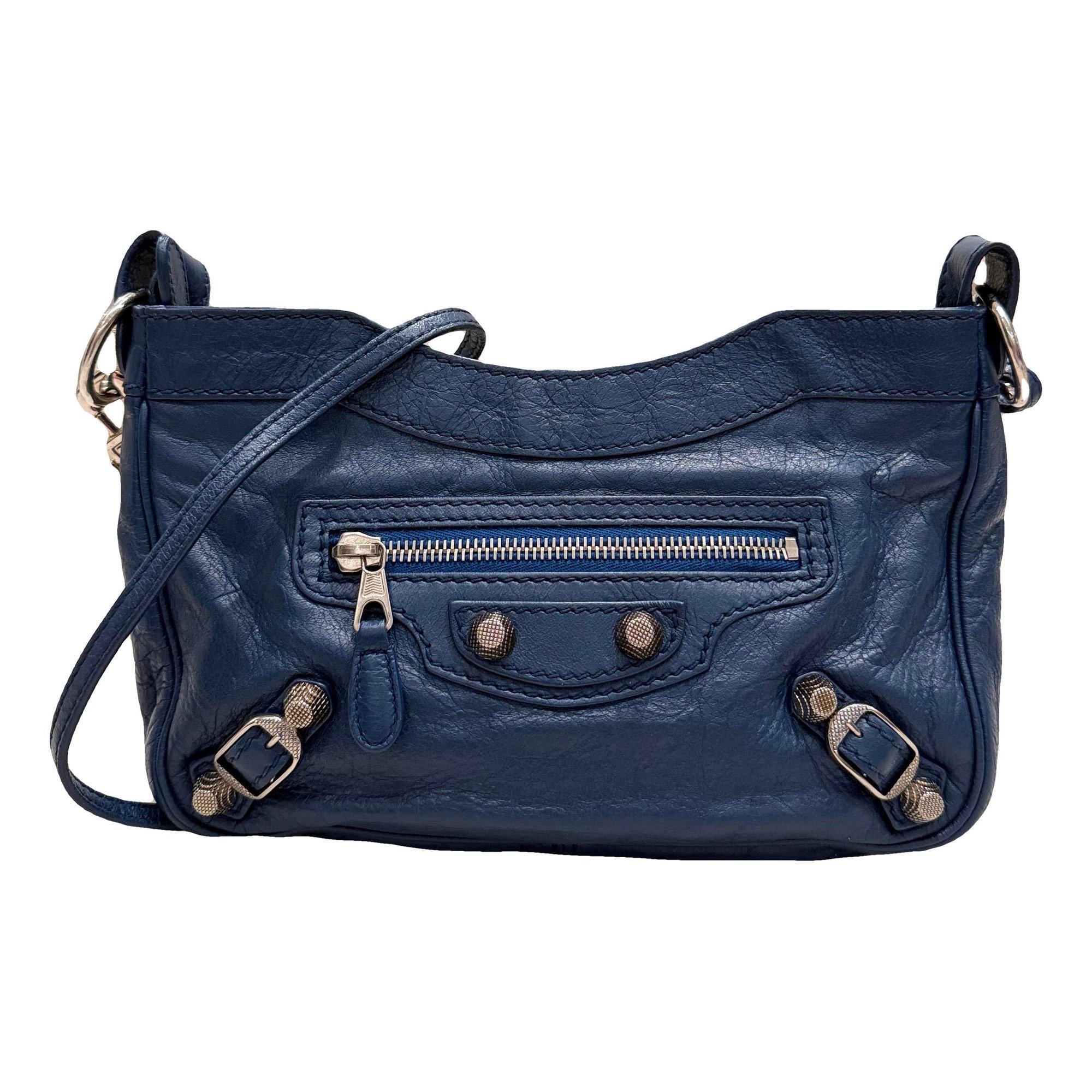 Hip leather handbag