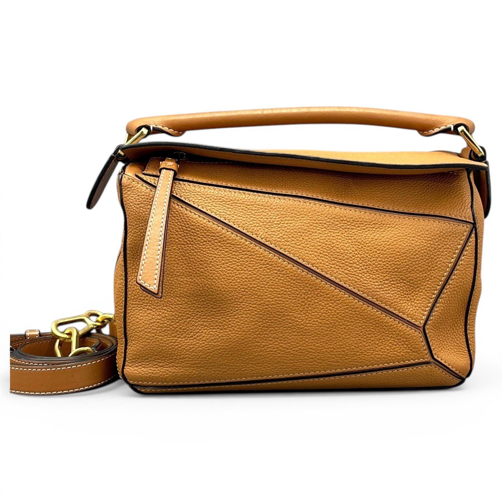 Puzzle leather handbag
