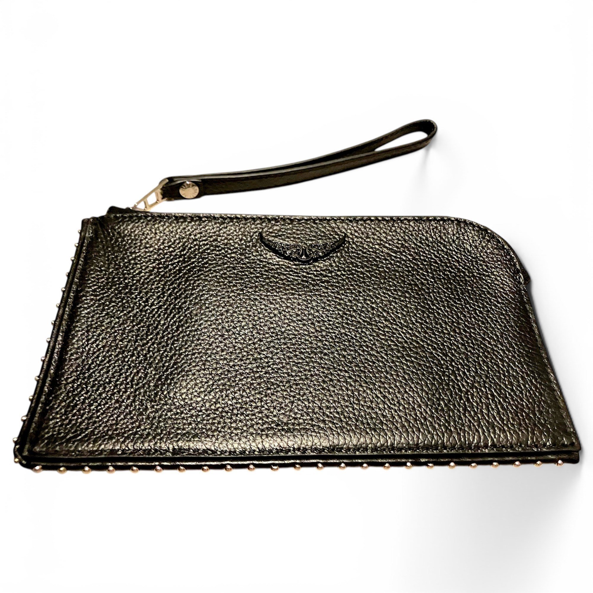 Leather clutch bag