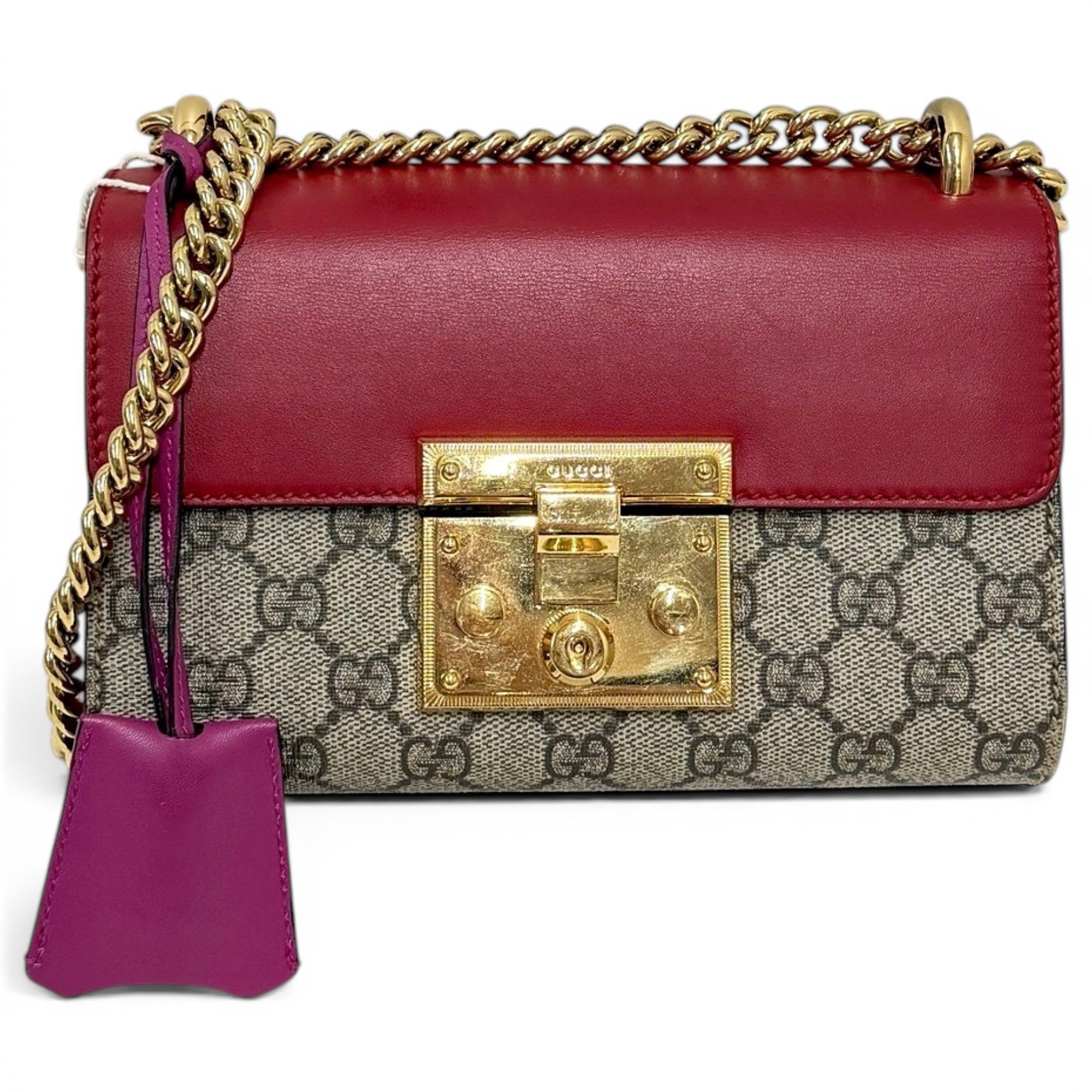 Padlock leather handbag
