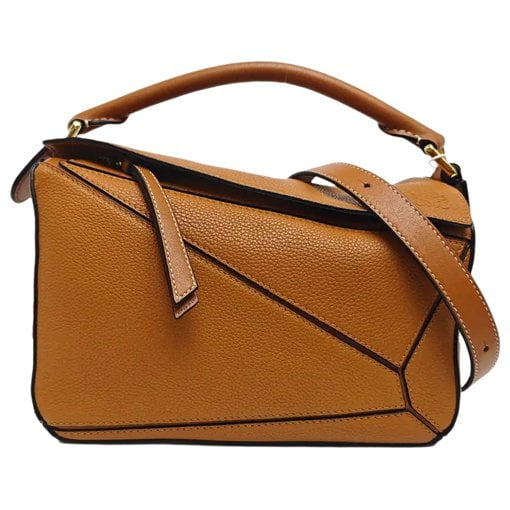 Puzzle leather handbag
