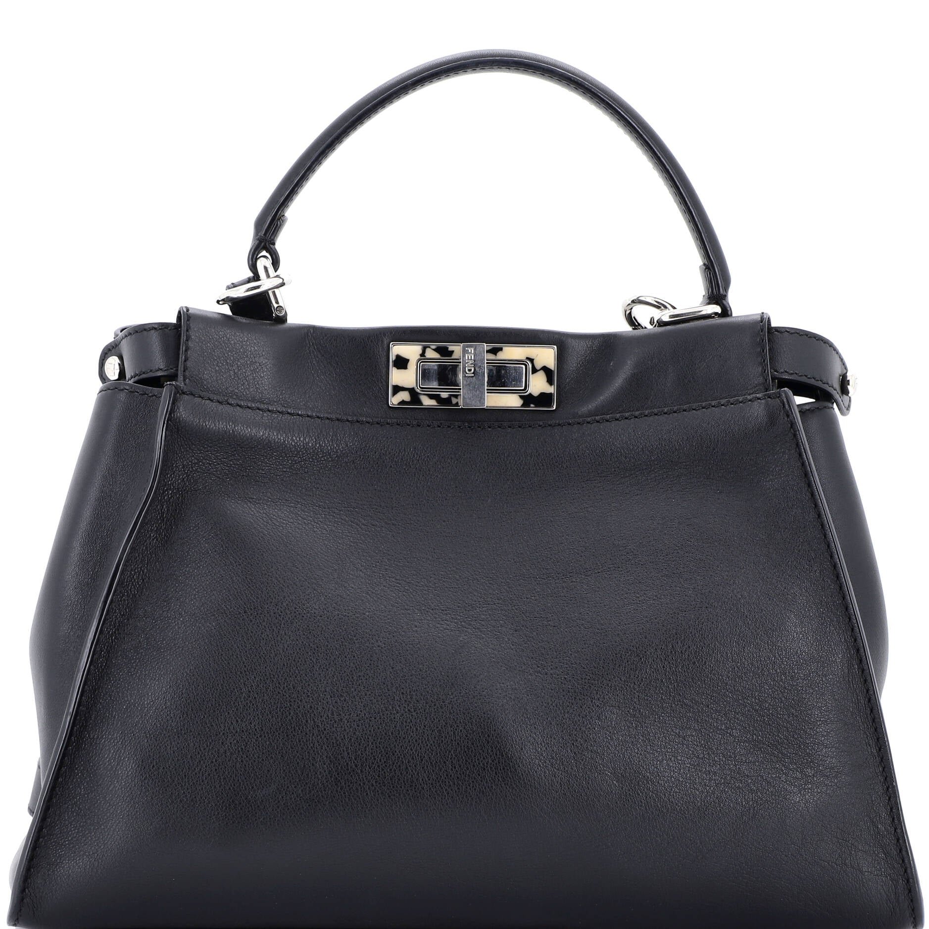 Fendi Peekaboo Bag Leather with Plexiglass Detail Regular
