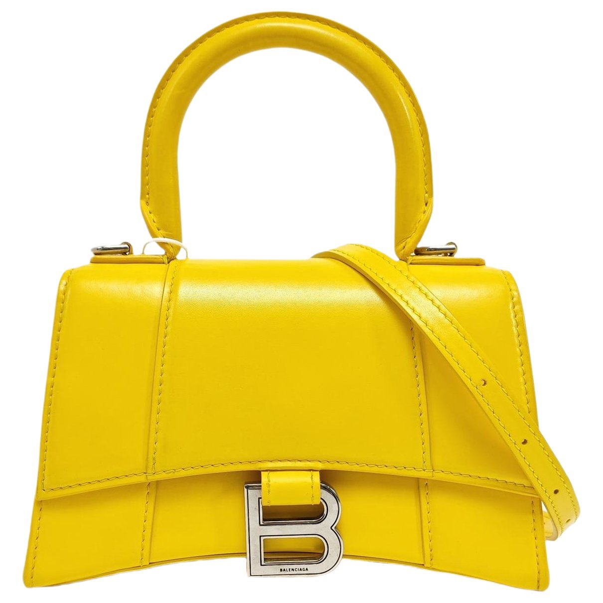 Hourglass leather handbag