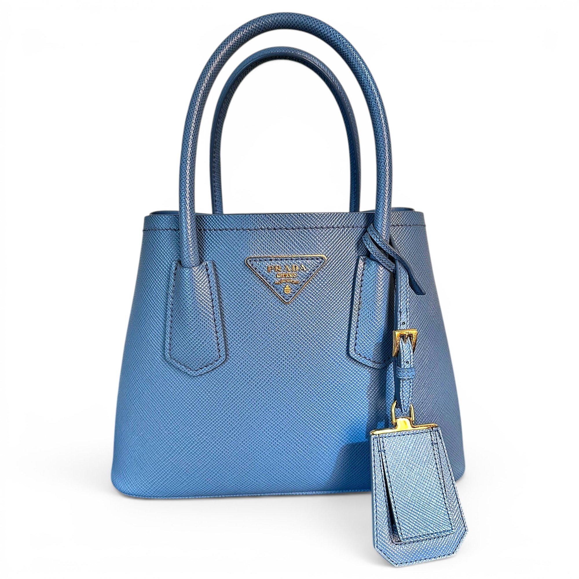 Double leather handbag